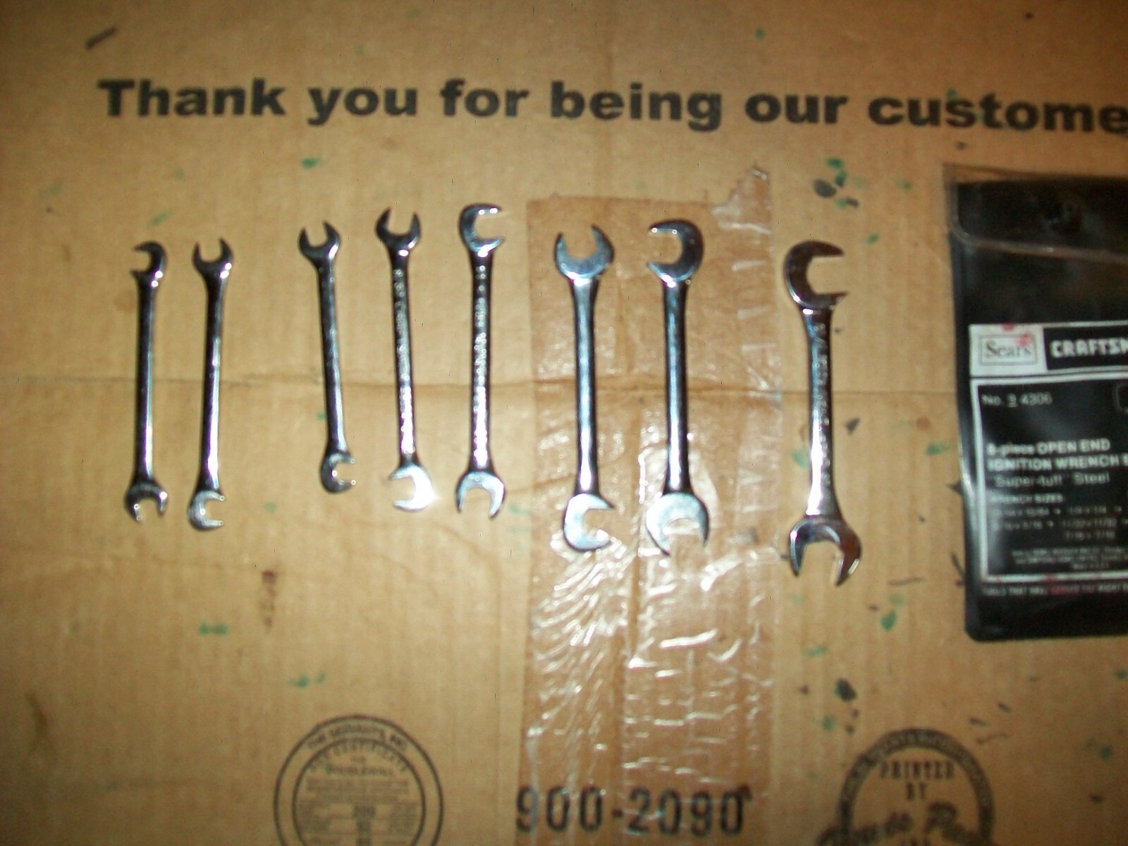 1 Of Craftsman # 9-4306 8 Pc Open End Ignition Wrench Set