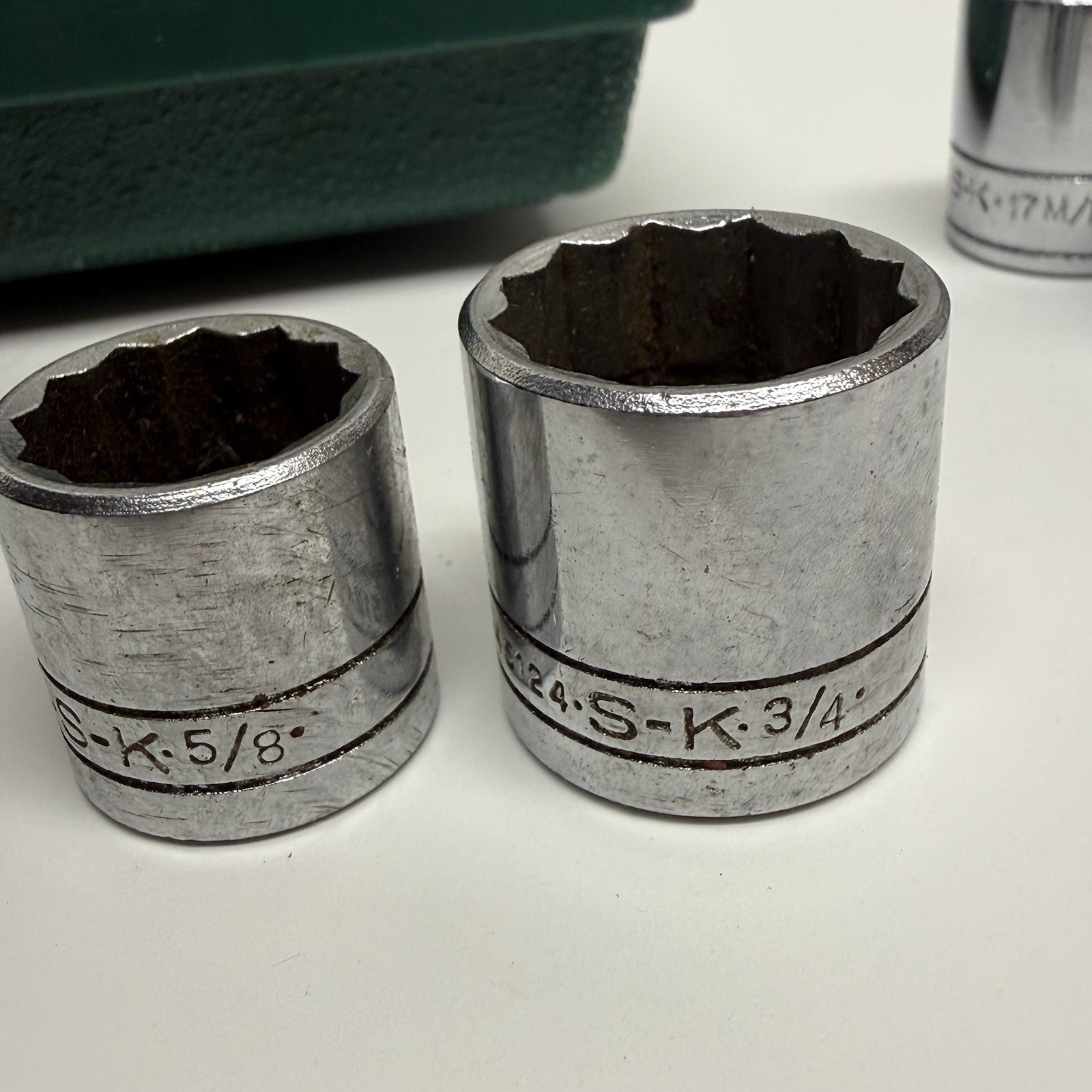 Vintage S-K tools sockets USA Made / mixed lot Of 8 With Box Metric & SAE