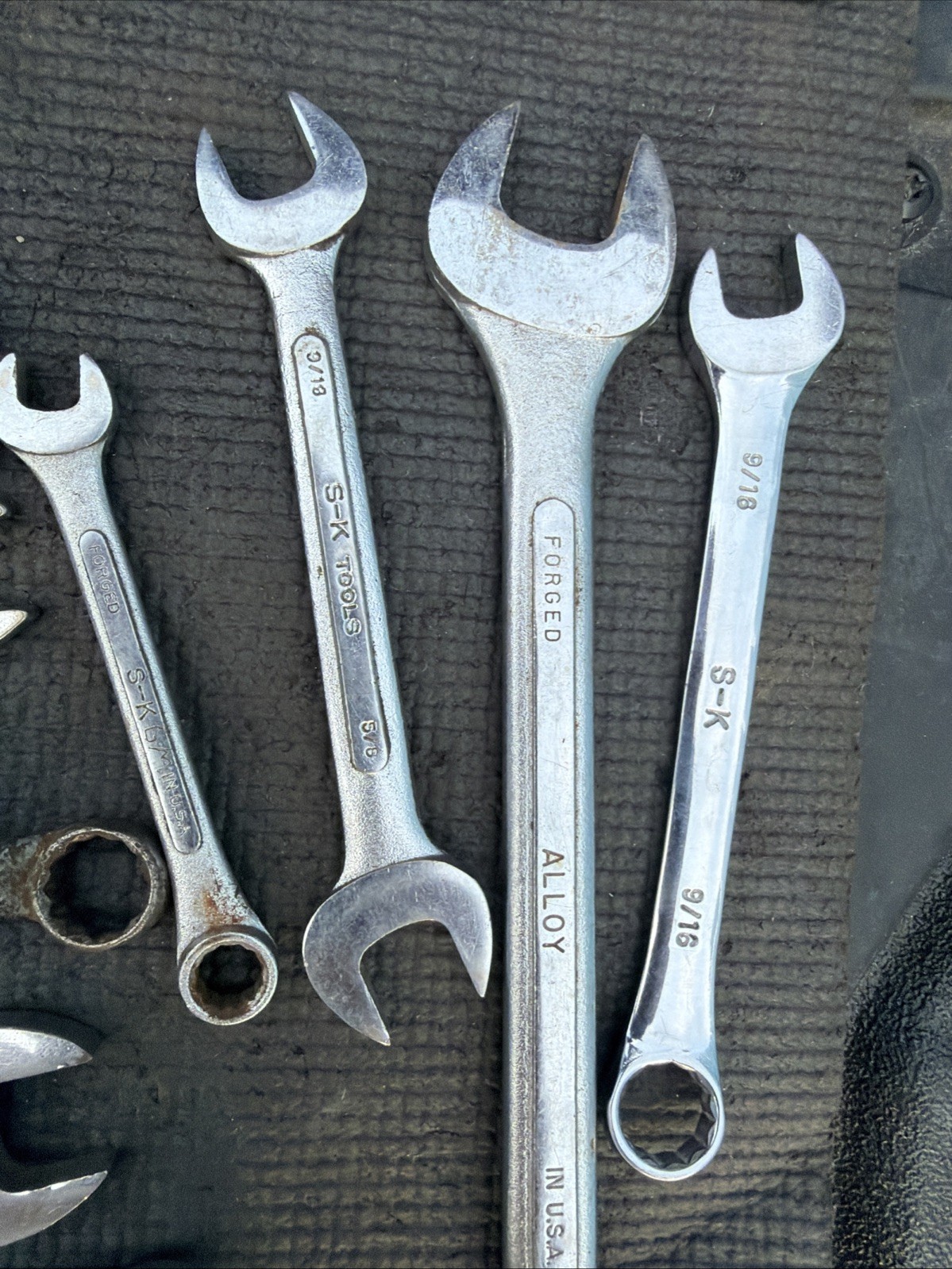 SK Tools USA S-K Large Wrench Lot 17pcs 1 Broken Rest of C-26 C-30 SAE Metric Tr