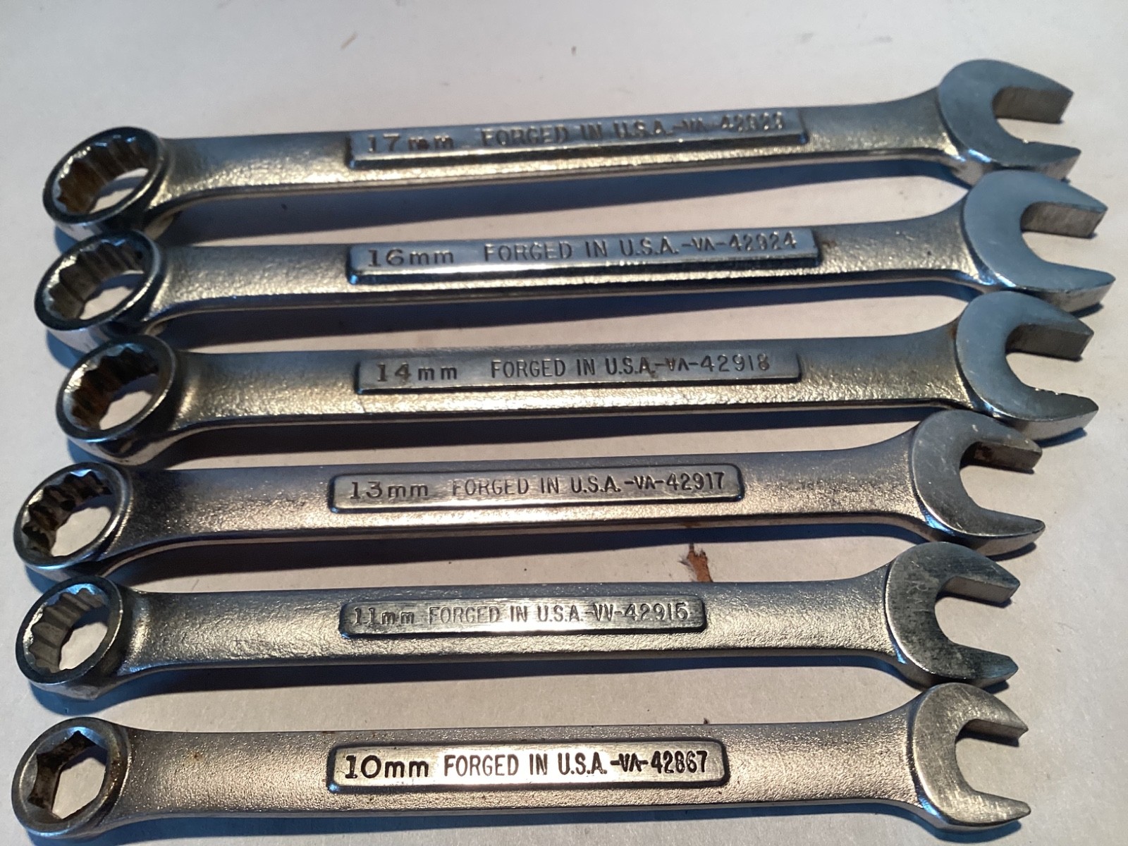 6 Vintage Craftsman V/ metric combo wrenches 10mm 11mm 13mm 14mm 16mm 17mm