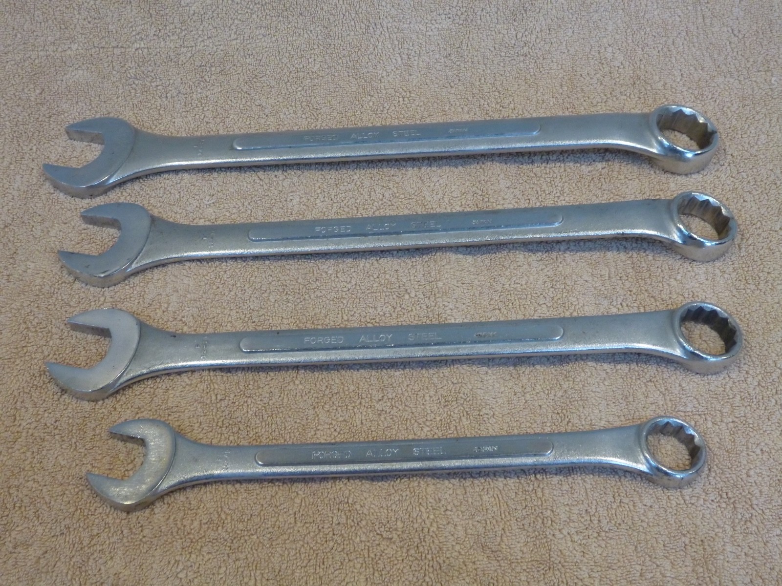 4 AIGO Large Combo Forged Wrench 1-1/4, 1-1/8, 1-1/16 & 15/16 Open Box End JAPAN