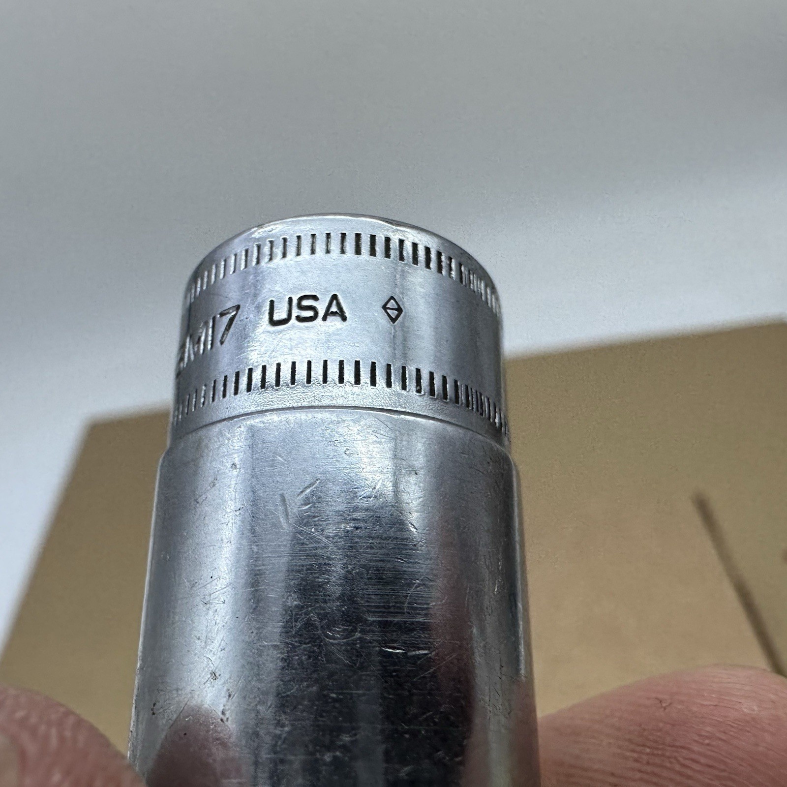 Snap-On #SFSM17 17MM Metric Deep Chrome Socket 3/8″ Drive 6PT Made In USA VGUC
