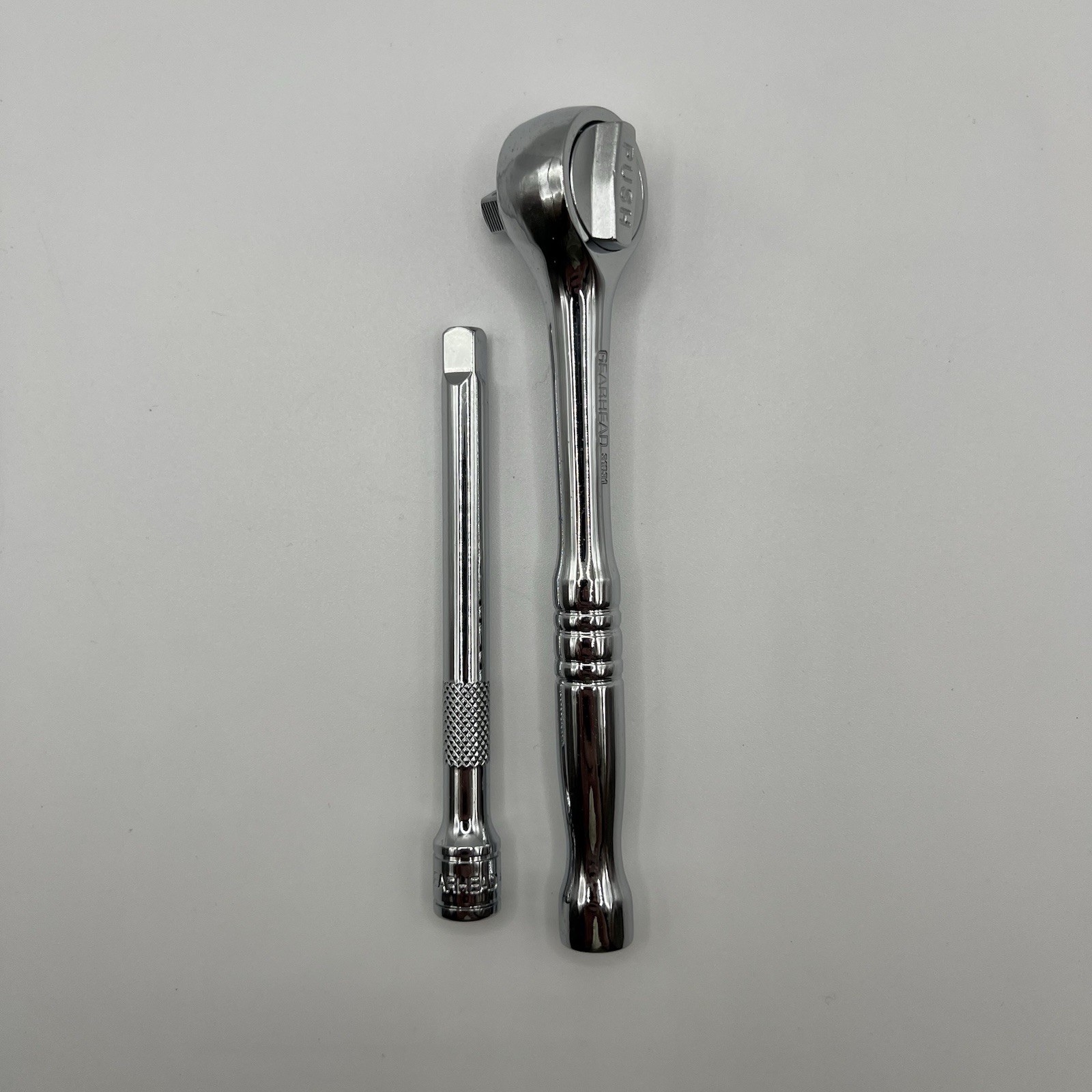 Gearhead 1/4″ Drive Quick Release Ratchet & 4” Extension Bar Set 2 Pc Chrome