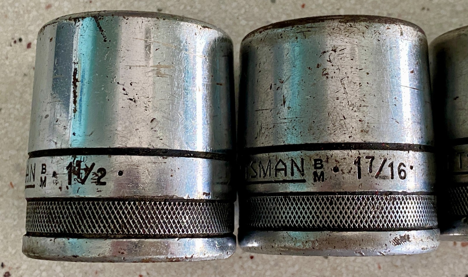 Craftsman Vintage BM 3/4″ Drive Socket Lot 12 Point 1 1/4 1 3/8 1 7/16 1 1/2