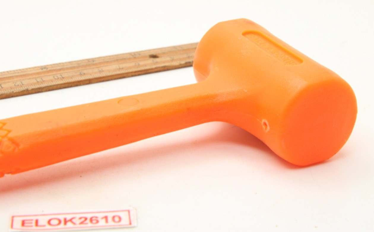 Hyper Tough 1 lb. Dead Blow Uni-Cast Hammer Orange Textured Grip