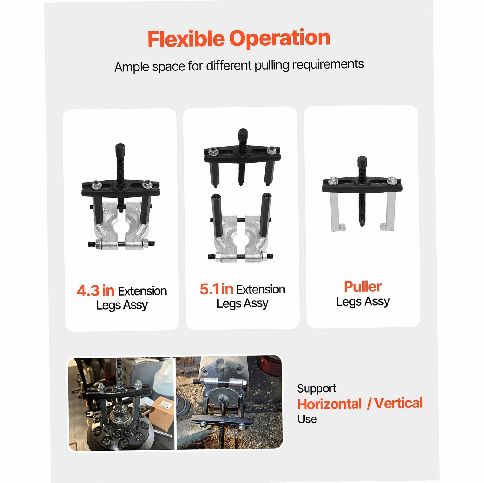5-Ton Force Bearing Puller Kit Heat-Treated Steel