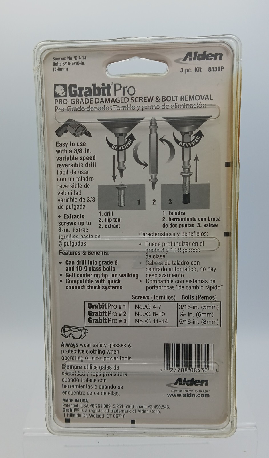 Grabit Pro screw and bolt remover 3 pc set