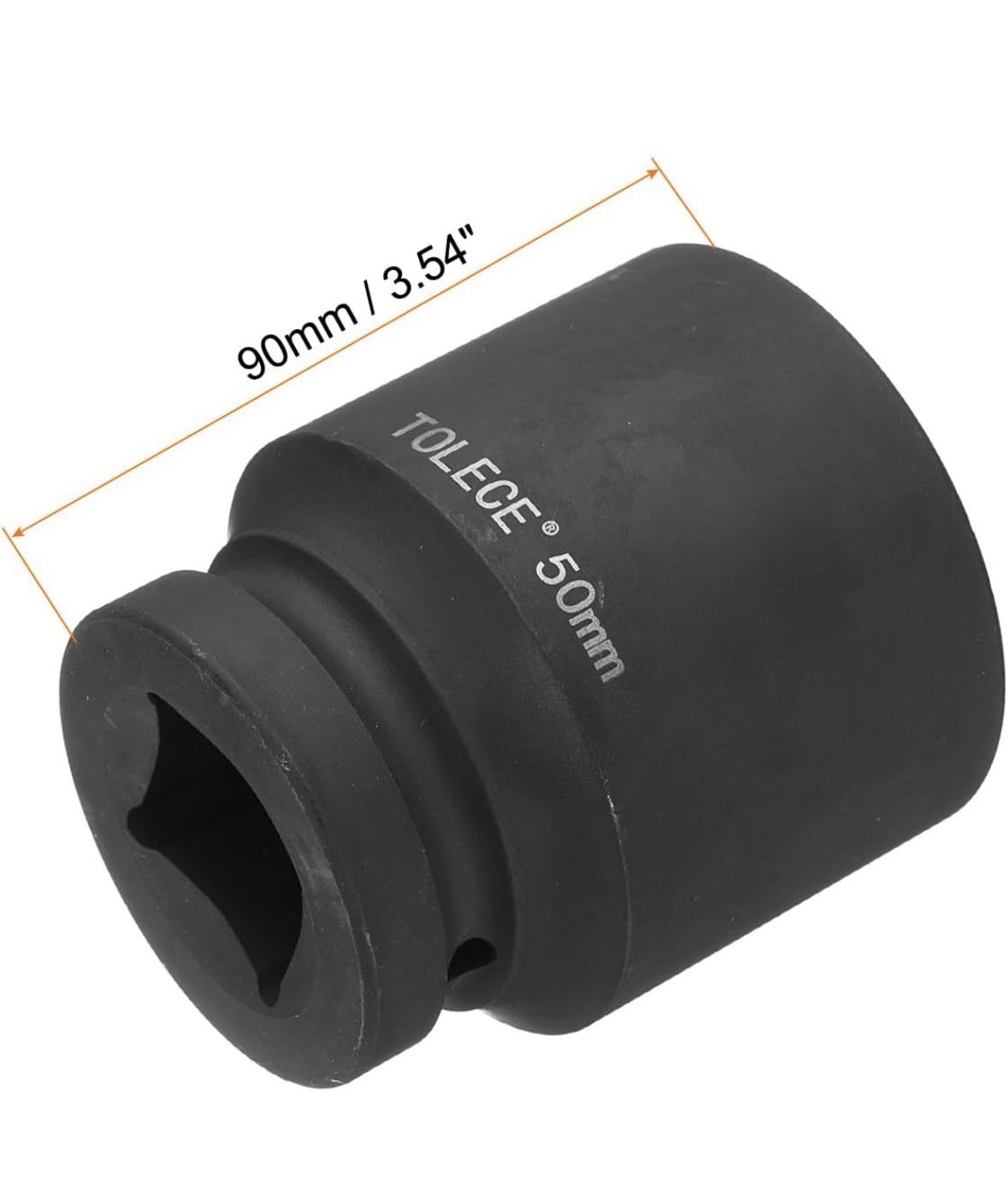 1″ Drive 50mm 12-Point Impact Socket CR-MO Steel 80mm Length