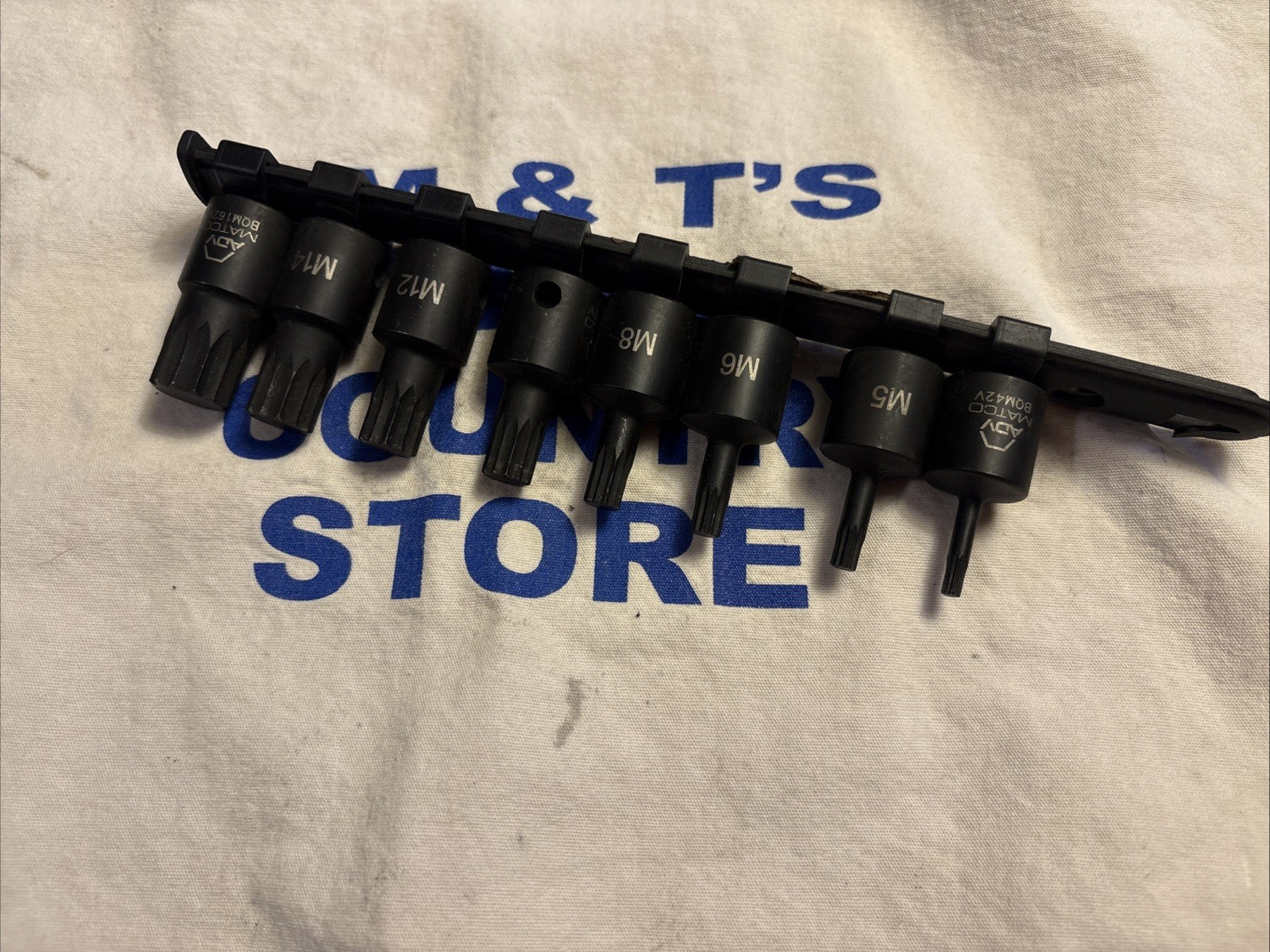 Matco 3/8″ Drive 8pc Impact Triple Square Bit Set M4-M16 w/ Rail BQM