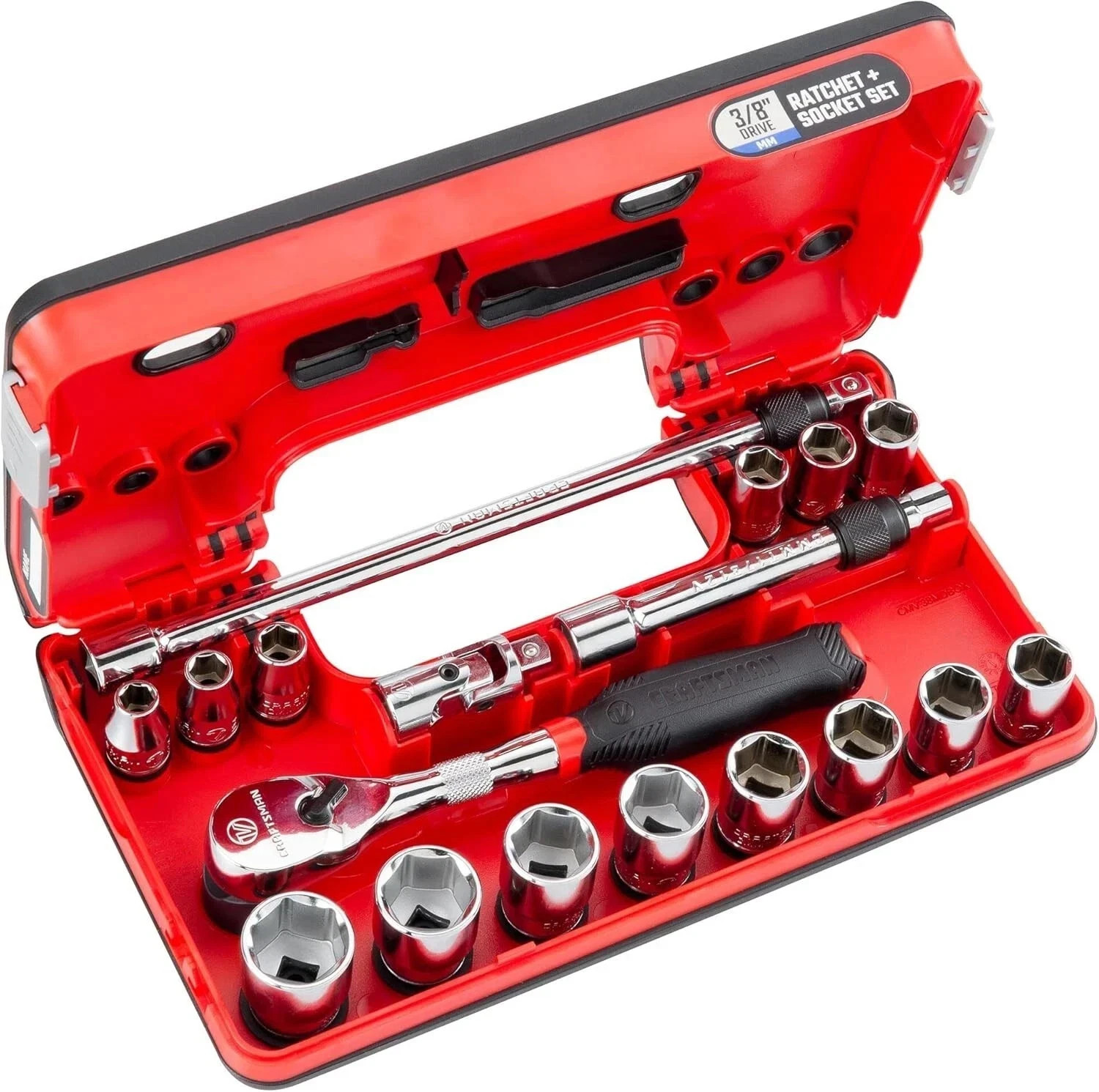 Craftsman V Series 3/8″ Drive SAE 6 Point 18 Piece Socket Set CMMT45752V