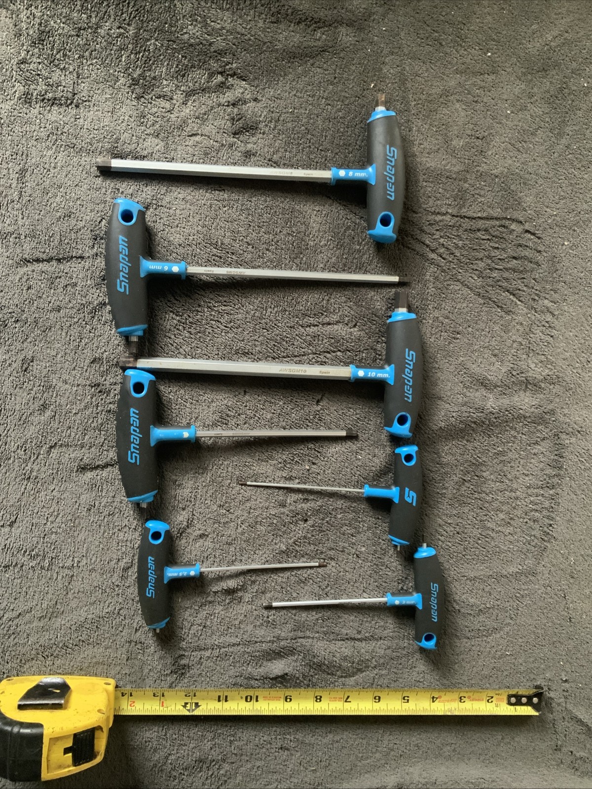 Snapon T-handle Hex Allen Set, 7pc, Blue…used….see Pics…
