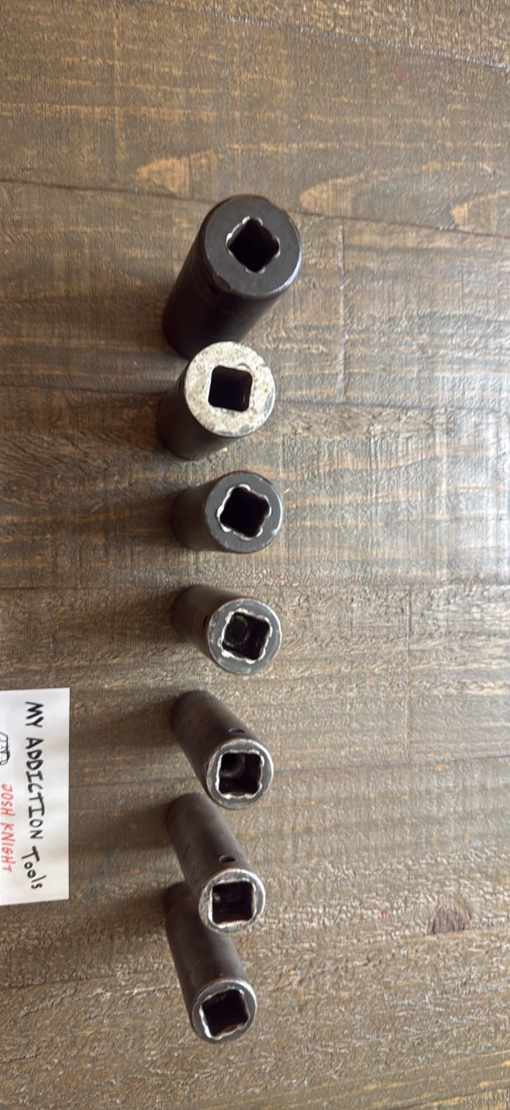 Snap on 7 piece SAE deep well impact sockets no owner markings