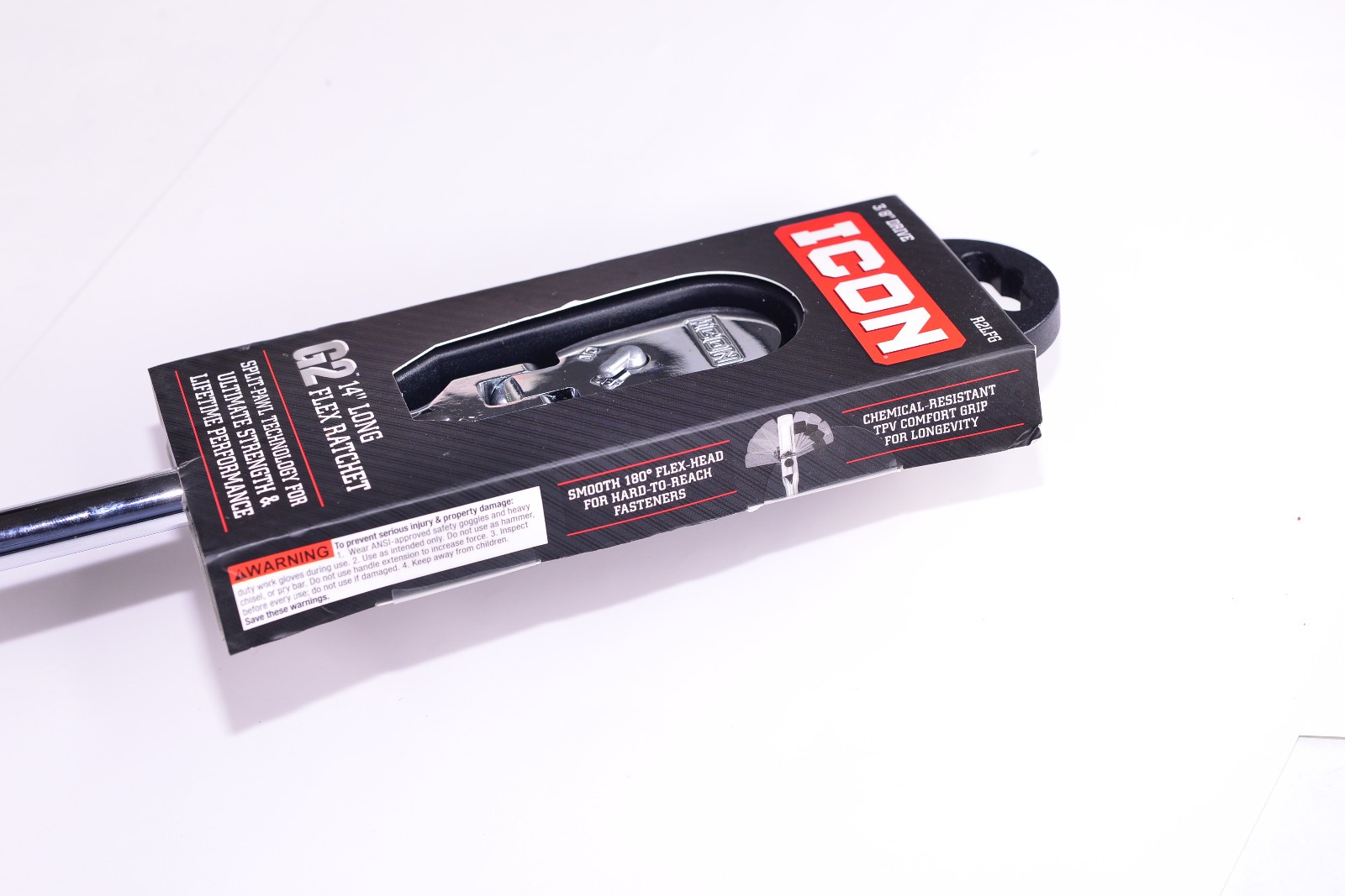 ICON G2 3/8″ Drive 14″ Long Flex Ratchet R2LFG Tool Comfort Grip FREE SHIP