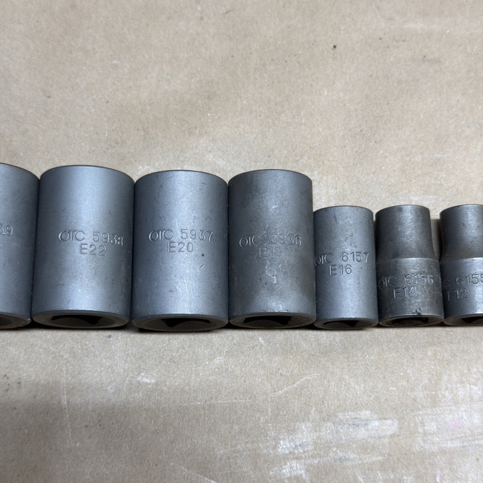 OTC External Torx Bit Sockets Lot of 11 (24,22,20,18,16,14,12,10,7,6,4) Used
