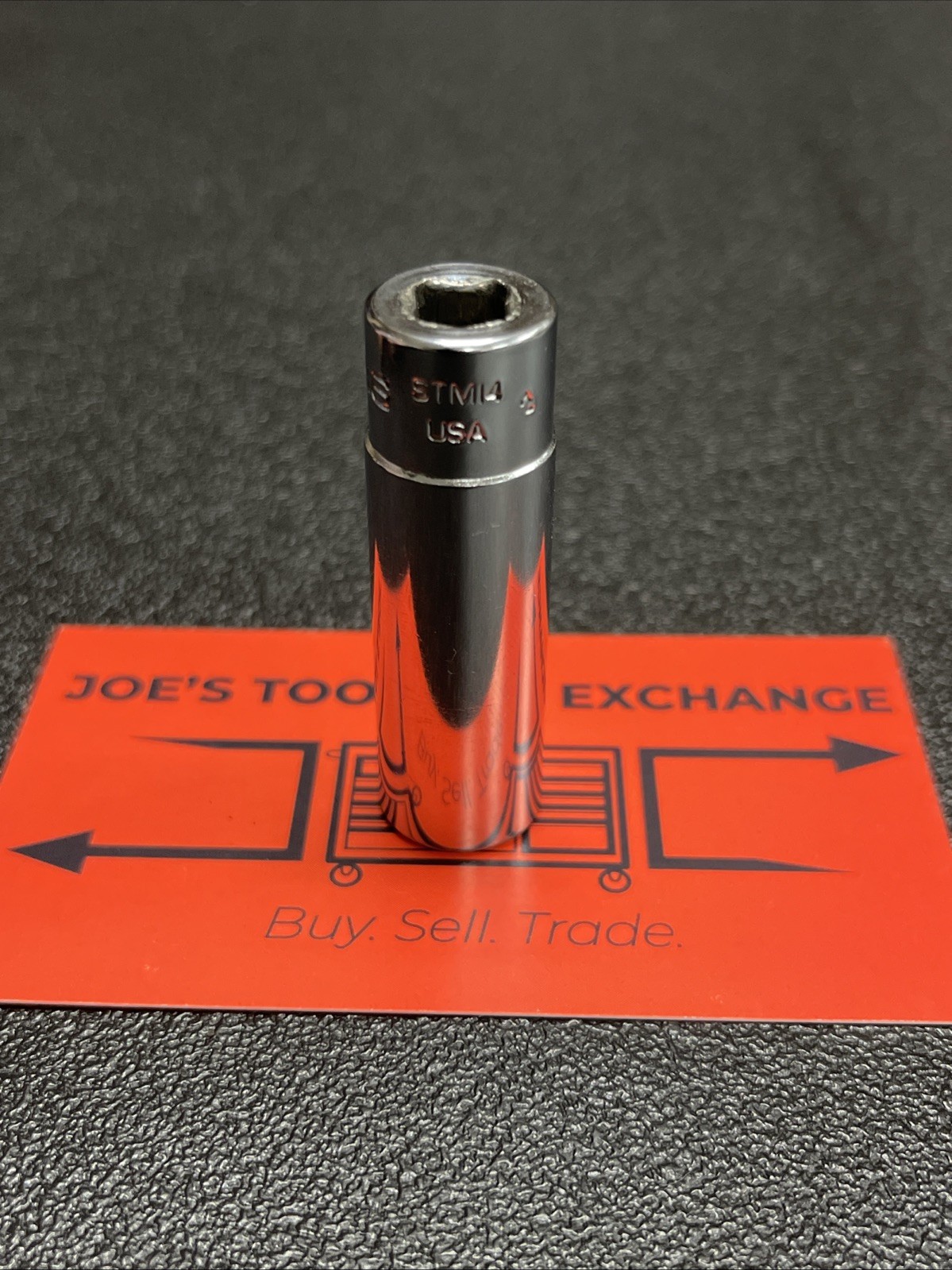 SNAP ON STM14 7/16 FLANK DEEP SOCKET 6 POINT 1/4″ DRIVE USA MADE