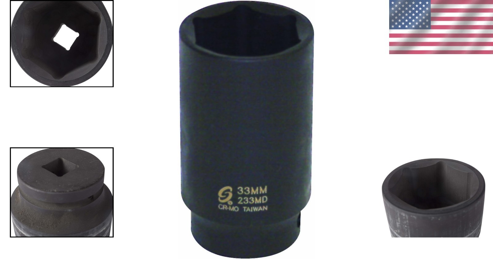 Industrial-Grade 1/2-Inch Drive 33mm Deep Impact Socket – Ultimate Durability