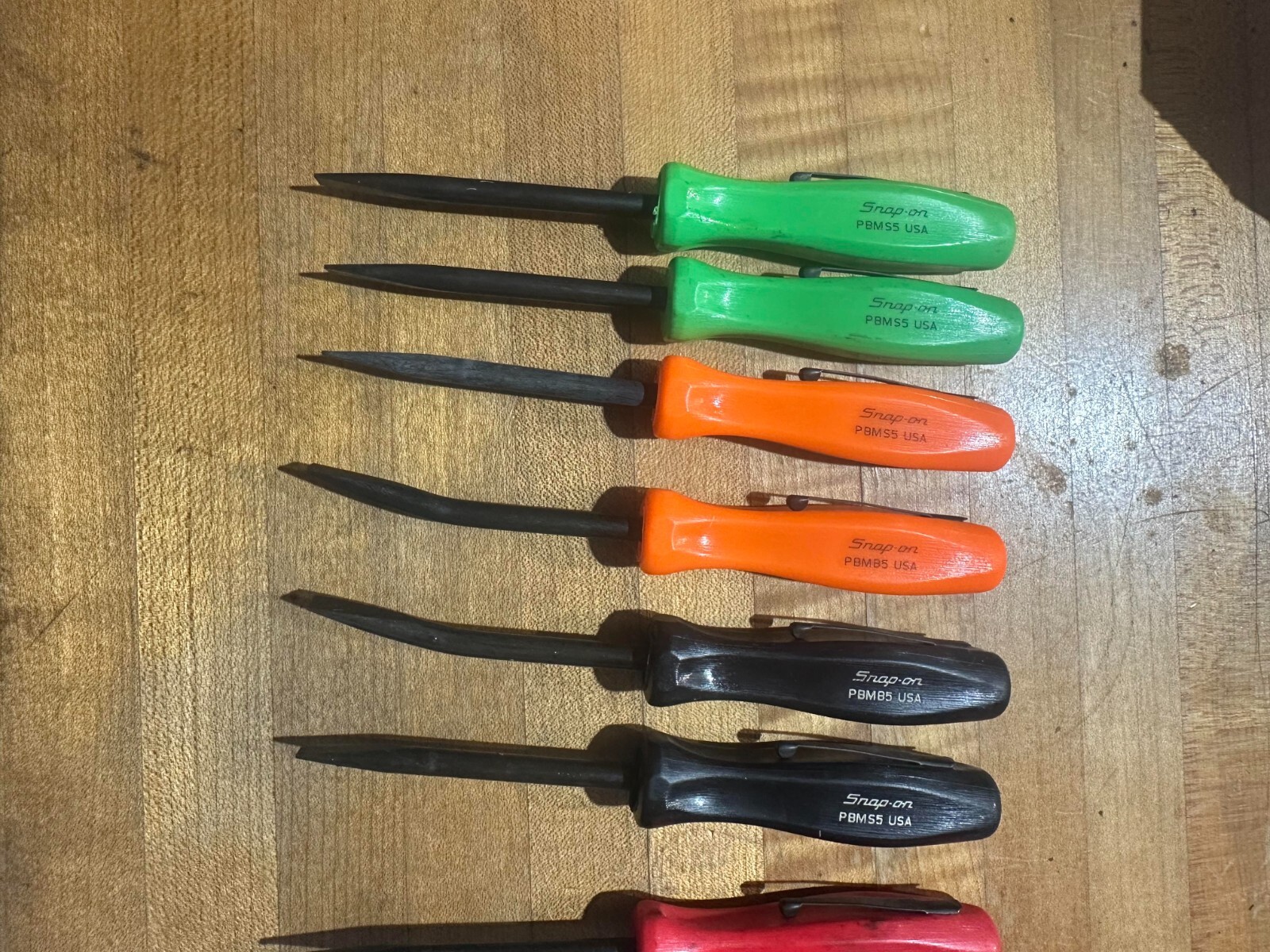 Snap-on Tools PBMB5 RED GREEN BLACK ORG 5″ Angle OR Straight Mini Pocket Prybar