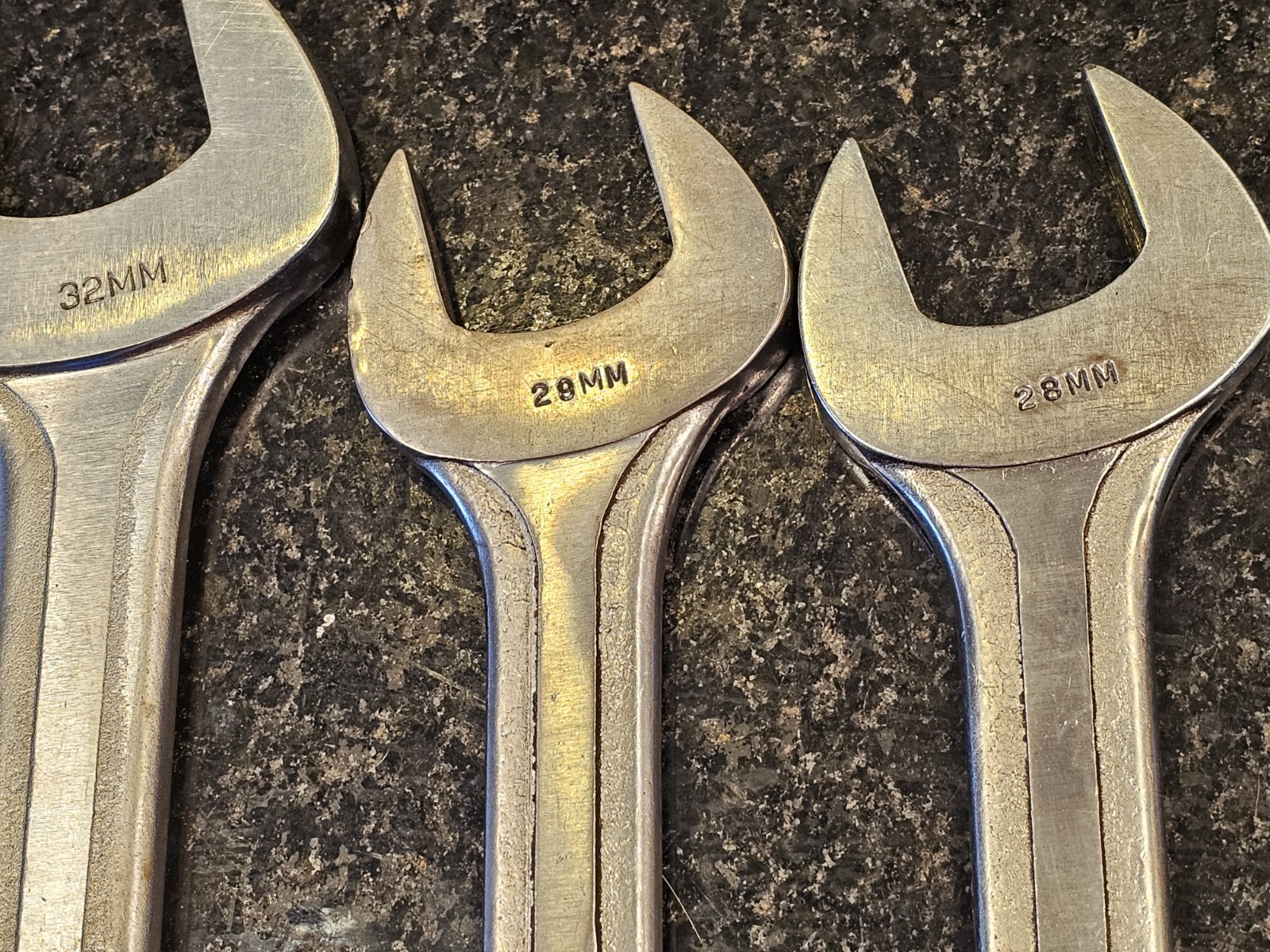 Vintage 7pc Blue-Point Supreme Open End JUMBO Large Metric Wrench Set 20-32 mm
