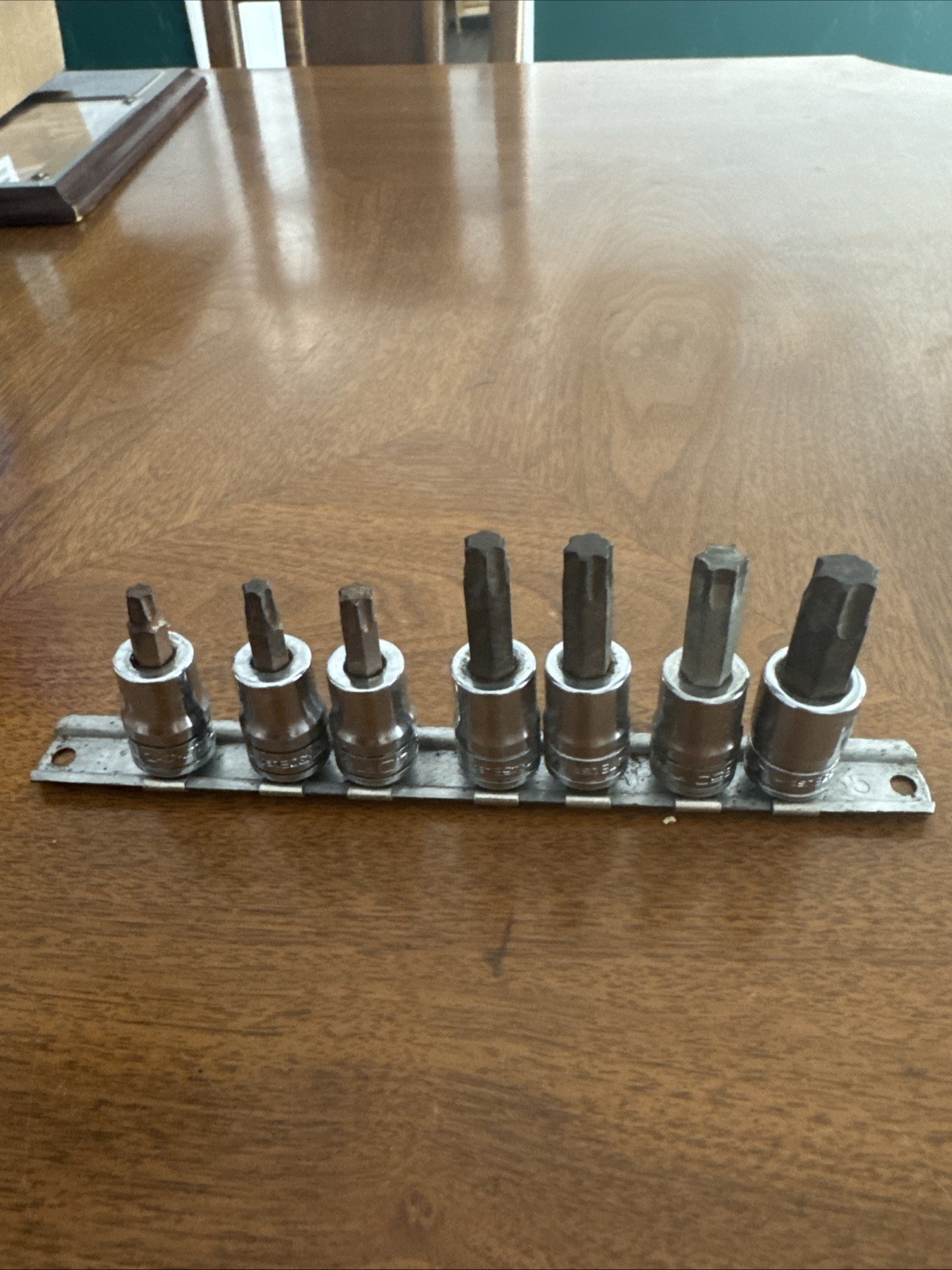 Snap-on 3/8″ Drive 7pc TORX Bit Standard Socket Set FTX27E-FTX55E With Rail