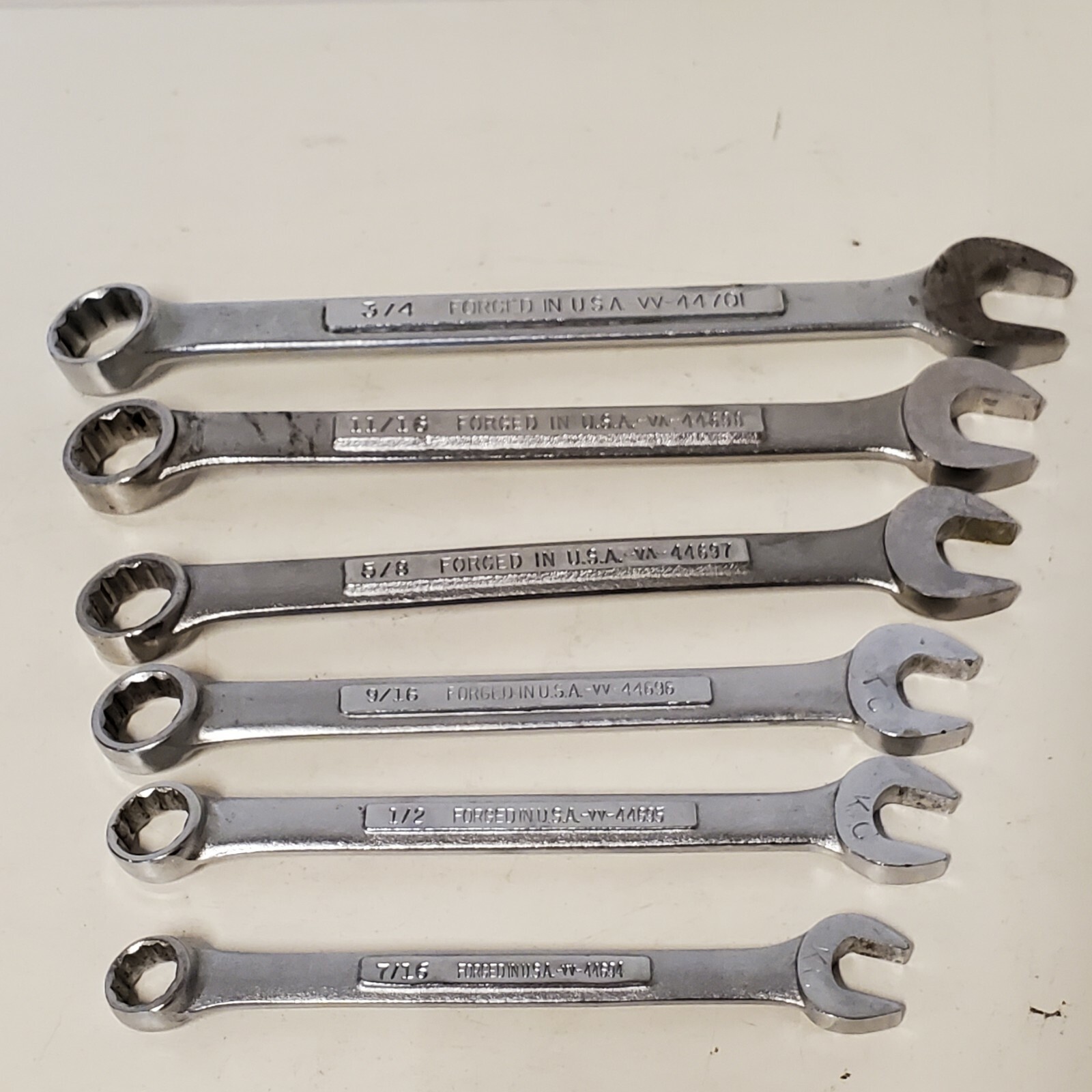 Vintage Craftsman USA 6 pcs SAE 12 Point Combo Wrench Set VA VV Various Sizes