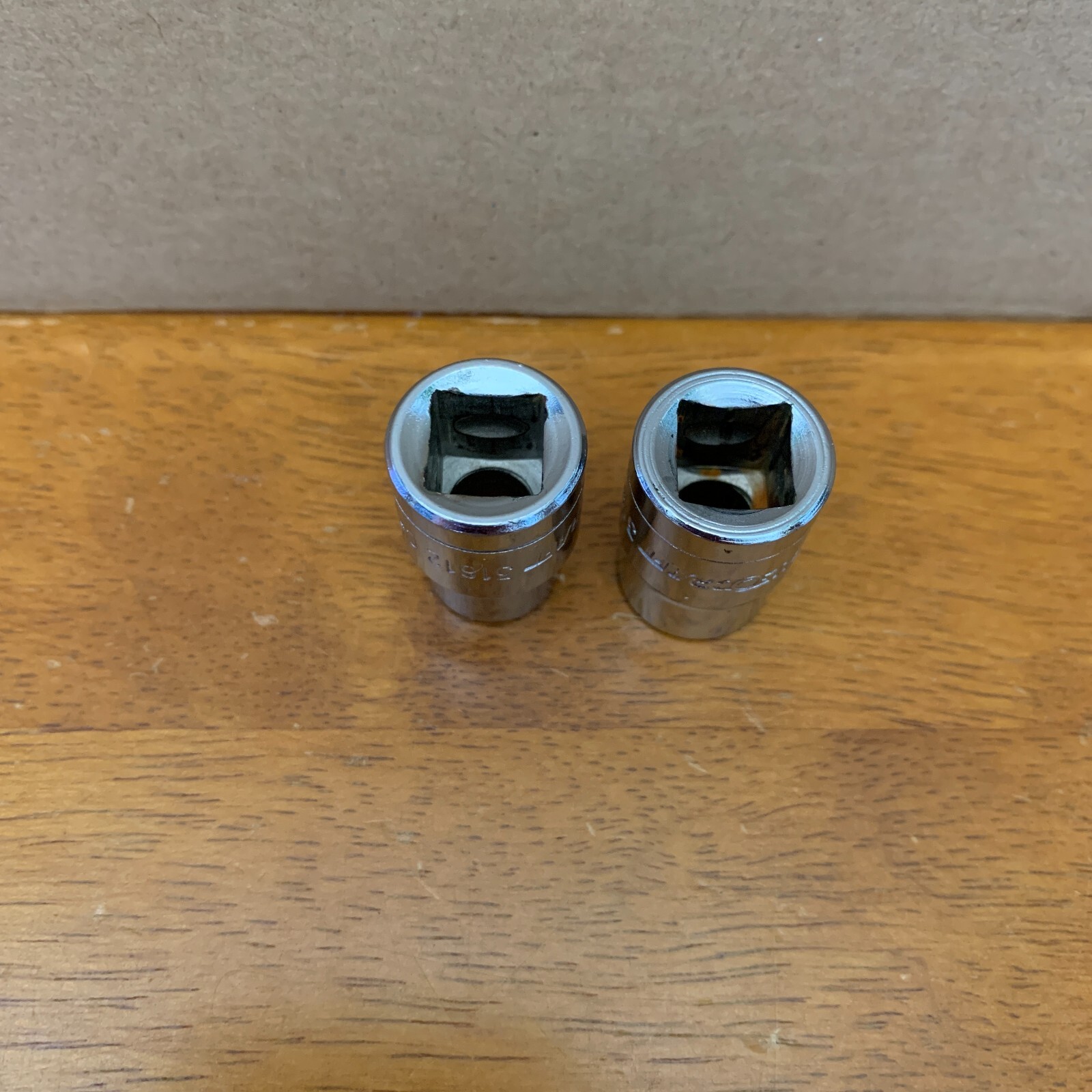 Lot, 2 TRUECRAFT Japan shallow SOCKETS (3/8, 7/16) 6 pt, 3/8 drv True Craft Cr-V