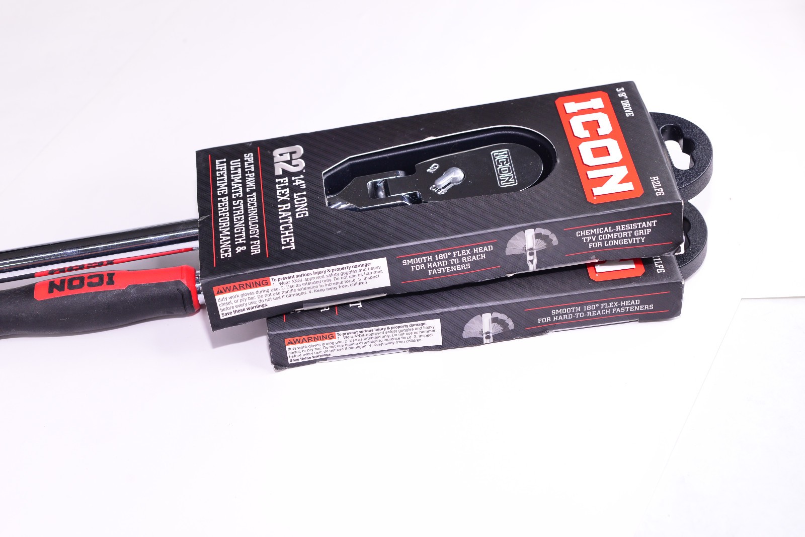 ICON G2 1/4 & 3/8″ Drive Long Flex Ratchet R1LFG – R2LFG Tool Set Comfort Grip