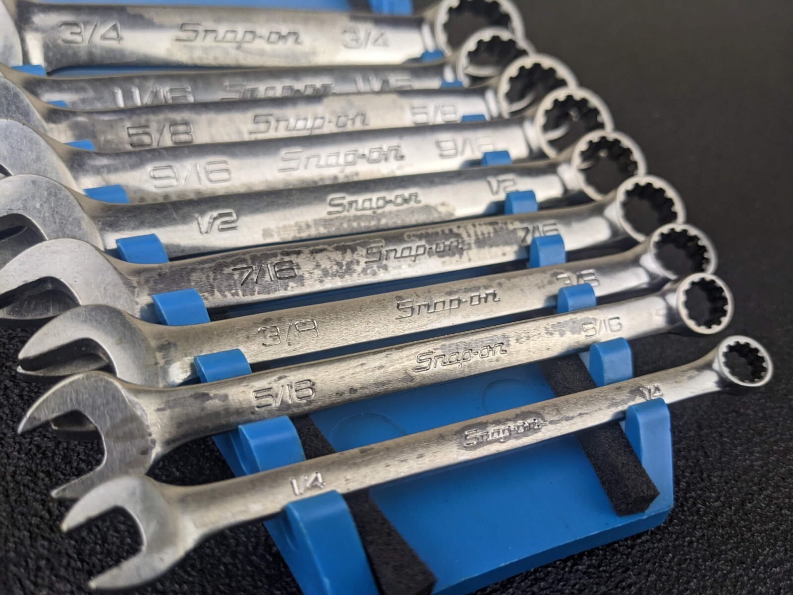 #bk463 Snap On Tools OES Master SAE Spline Short Wrench Set 3/8” – 3/4″ Aviation