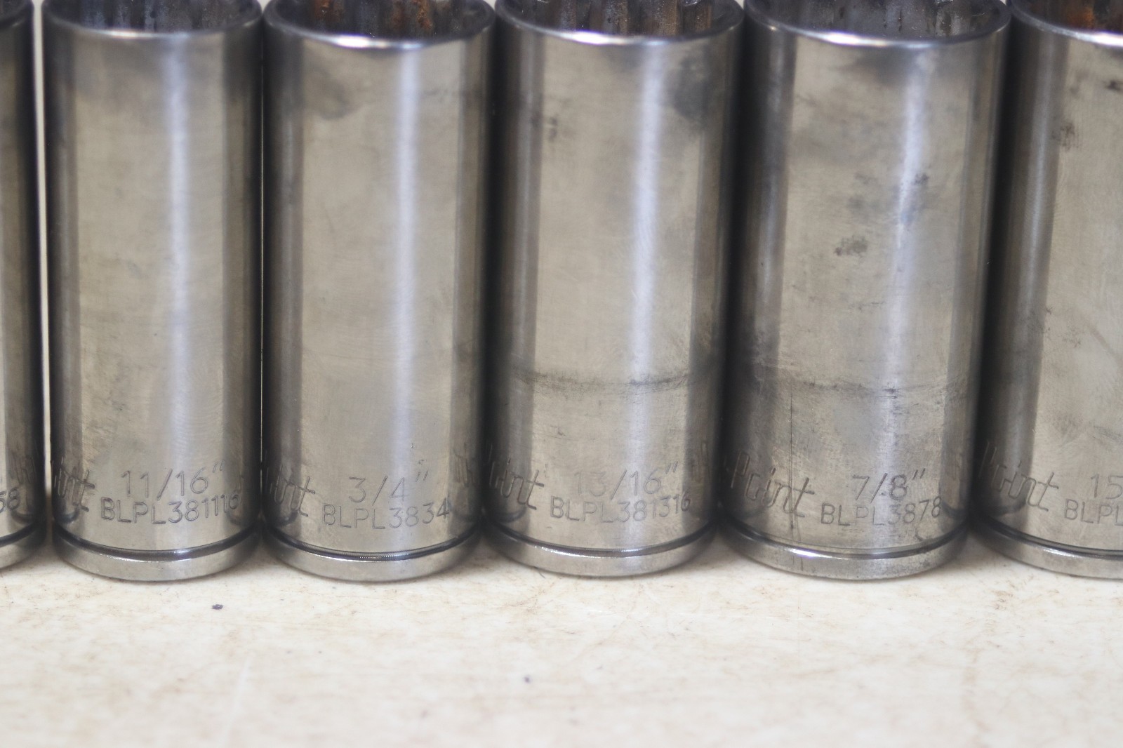 Blue Point BLPL 3/8 Inch Drive 12 Point Deep Socket Set 3/8 To 1 Inch 11 Pieces