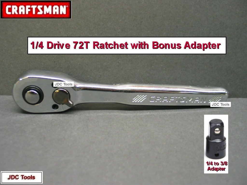 CRAFTSMAN TOOLS 1/4″ FULL POLISH 72 Tooth Quick Release Ratchet Socket Wrench