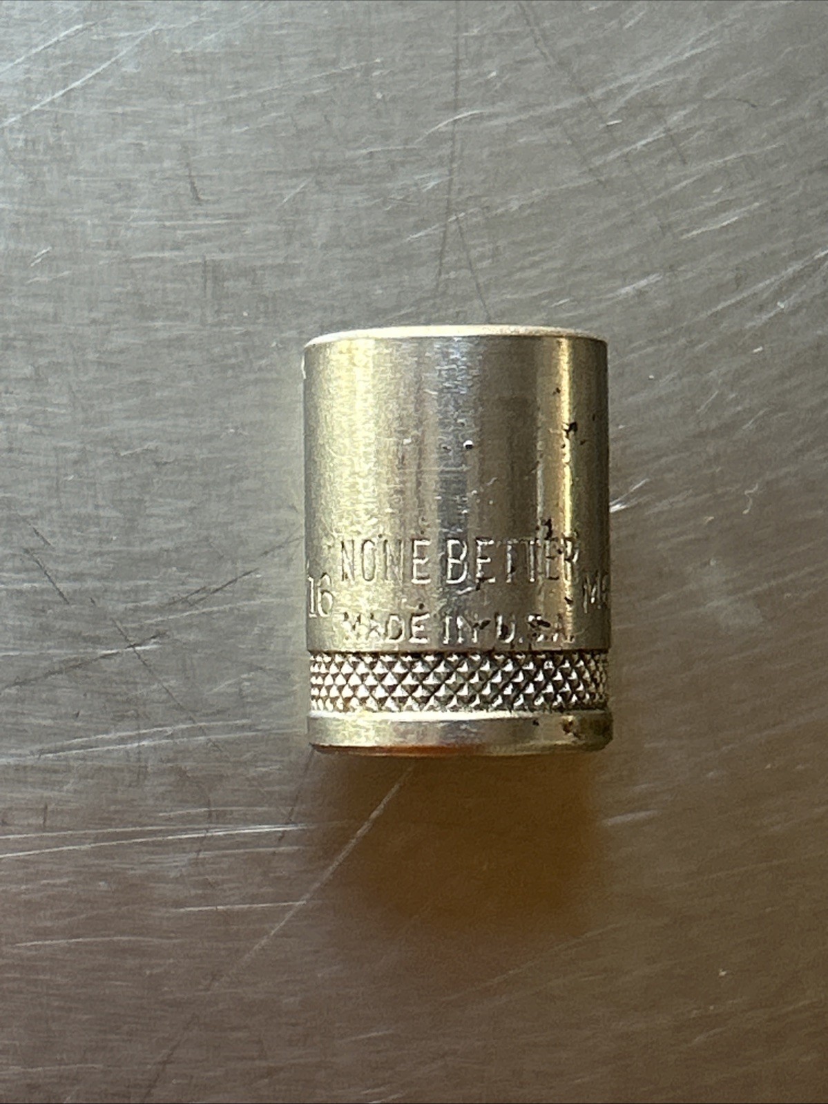Vintage None Better 7/16″ Deep Socket 6 Point 1/4″ Drive M614, Made In USA
