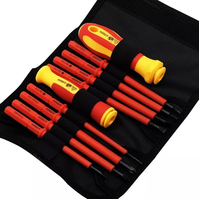 500V Insulated Electrician Screwdriver Set 10 PC All-in-One Magnetic Tip