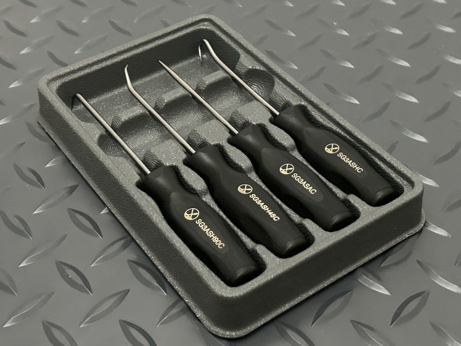 Snap-on Tools USA NEW 4pc BLACK Soft Grip Miniature Pick Set SGASA204CBK