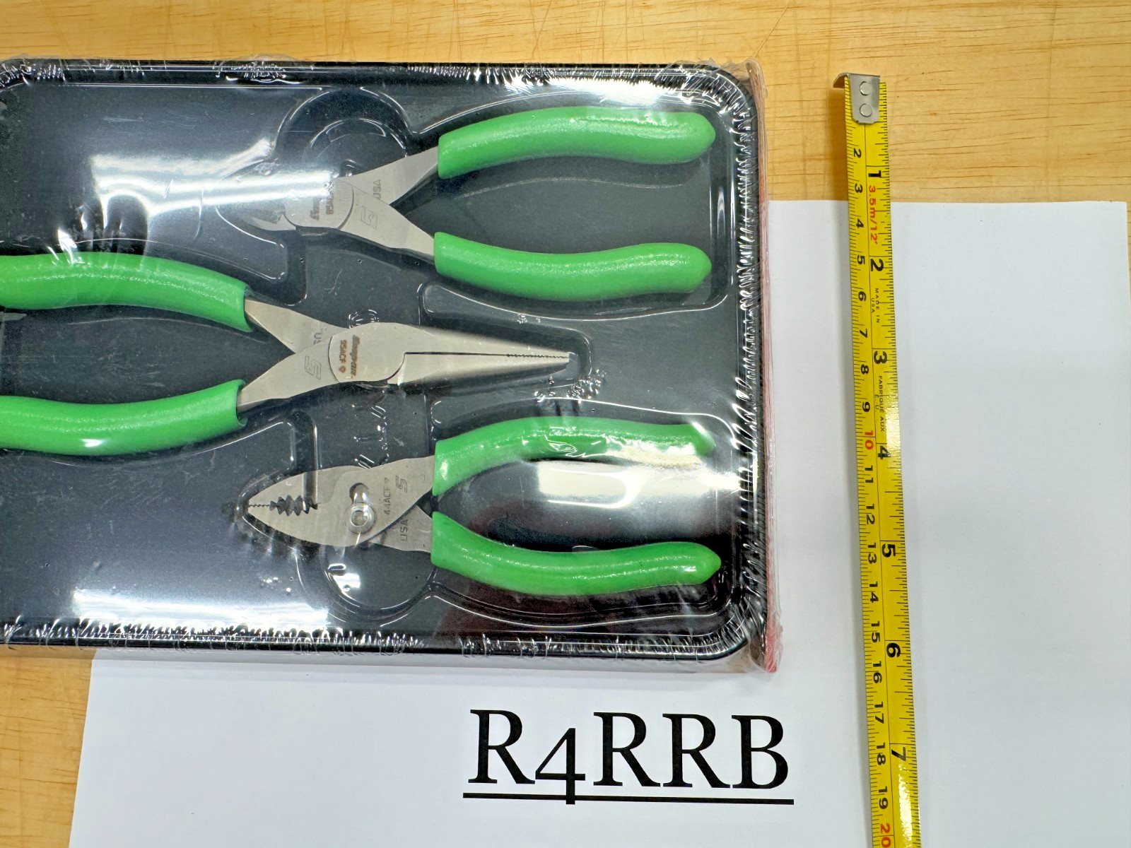 Snap-on Tools USA NEW 3pc SMALL GREEN Soft Grip Mix Combo Plier Set PL305ACFG