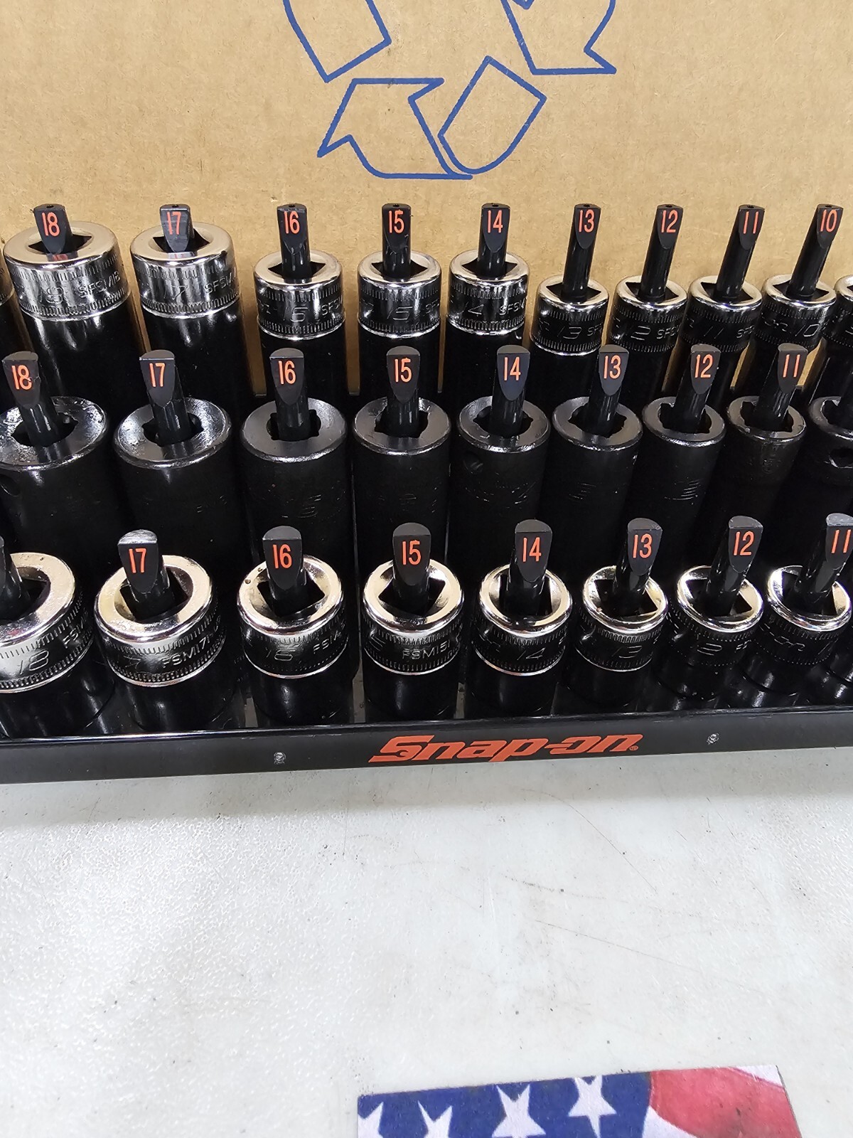 Snap-on Tools NEW 36pc 3/8 Drive Metric Deep Semi-Deep Shallow Socket Set W/tray