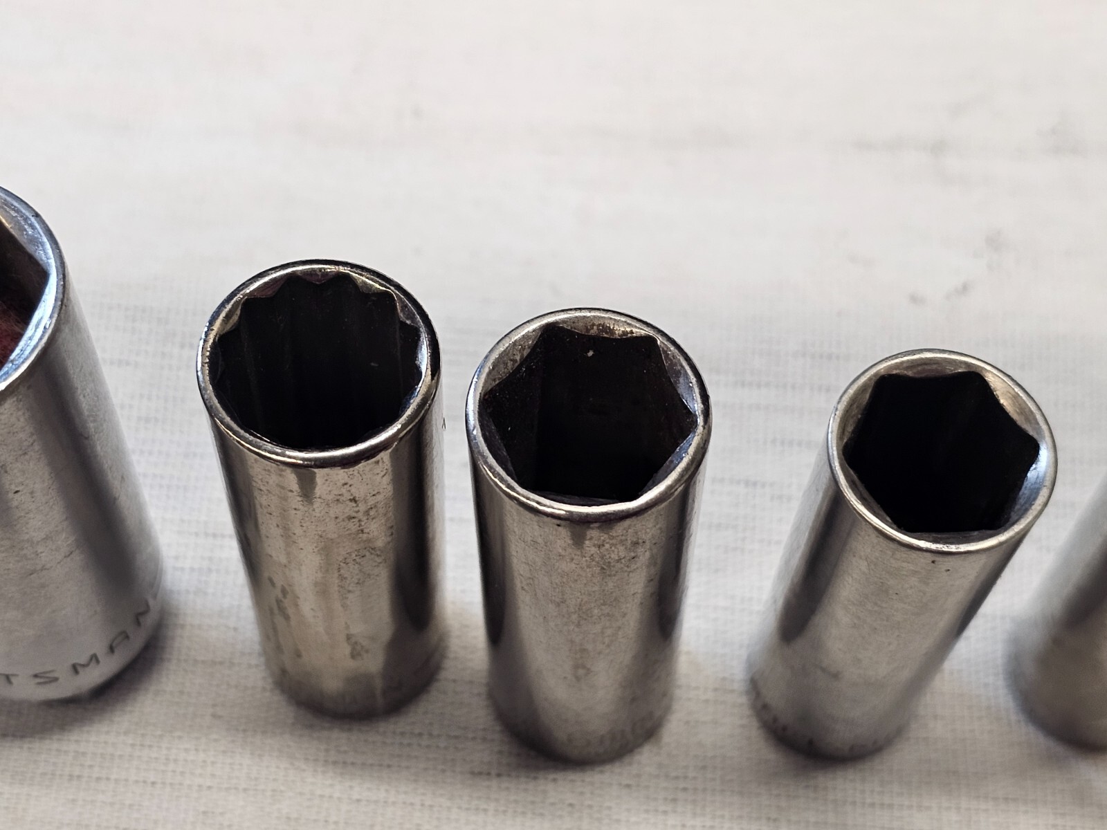 15 Craftsman Deep Well Sae Metric Socket Set 1/4 3/8 Drive 10 14 16mm 5/8 V G G1