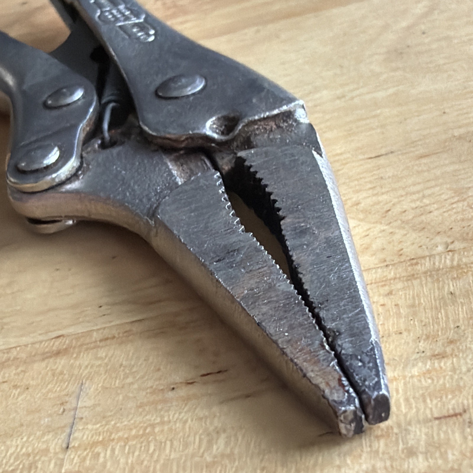 Petersen 5″ Long Nose Locking Pliers Vise Grips 4LN Vtg Dewitt, Neb. USA