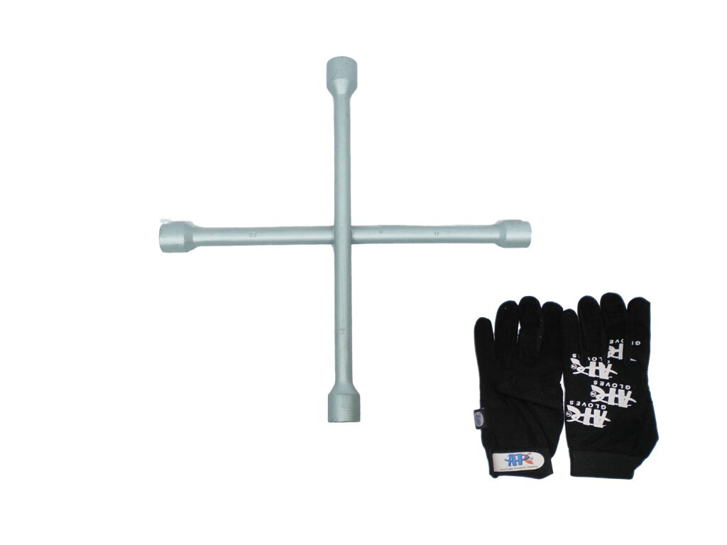 14″ 4 Way Heavy Duty Forged Steel Universal Lug Wrench with Free Glove