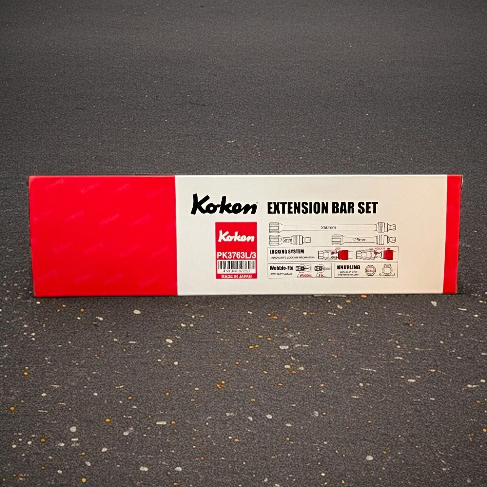 Ko-ken PK3763L/3 3-piece 3/8 Drive Locking Wobble-Fix Extension Bar Set