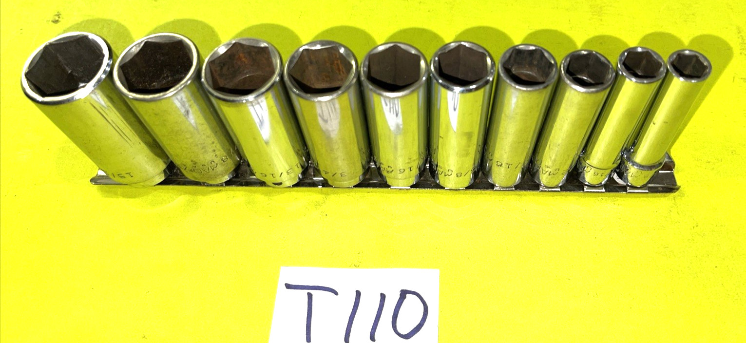MAC TOOLS 10 PIECE 3/8 DRIVE DEEP SAE SOCKET SET 3/8 TO 15/16 SHIPPED FREE IN US