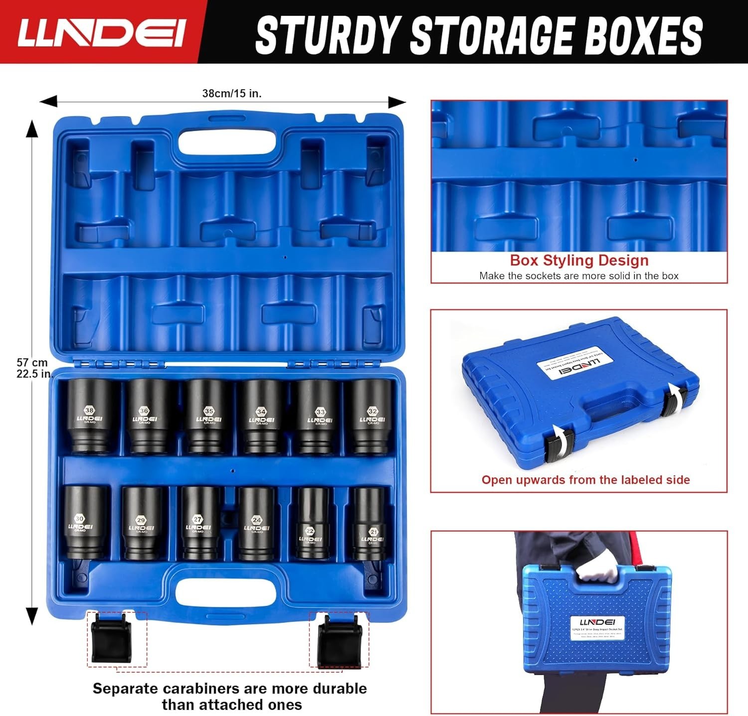 Pro 3/4 Drive Impact Socket Set 12pc Metric 21-38mm CR-MO Lifetime