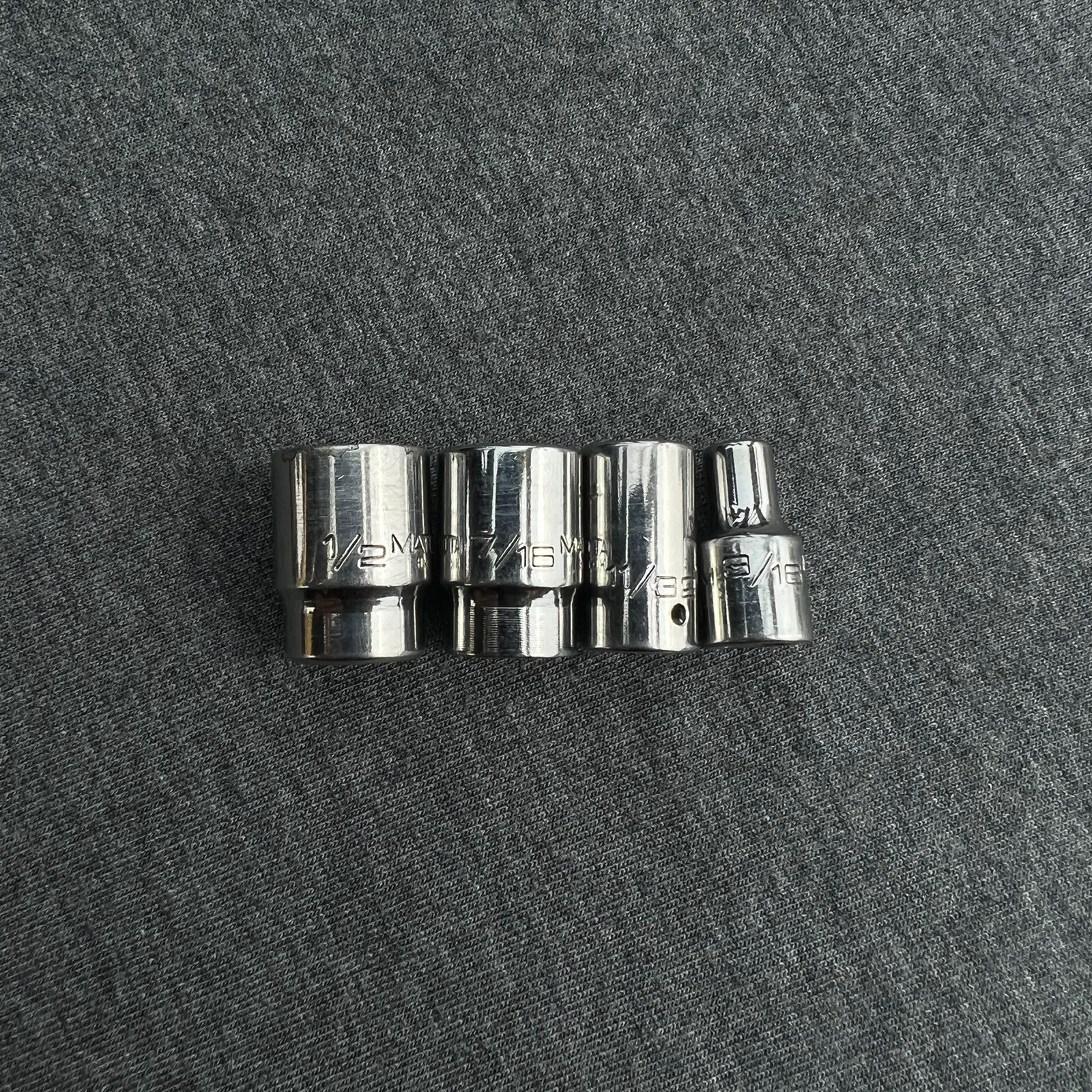 MATCO 1/4″ DRIVE 4 PIECE SAE 12 POINT CHROME SOCKETS 1/2” ,7/16”, 11/32” , 3/16”
