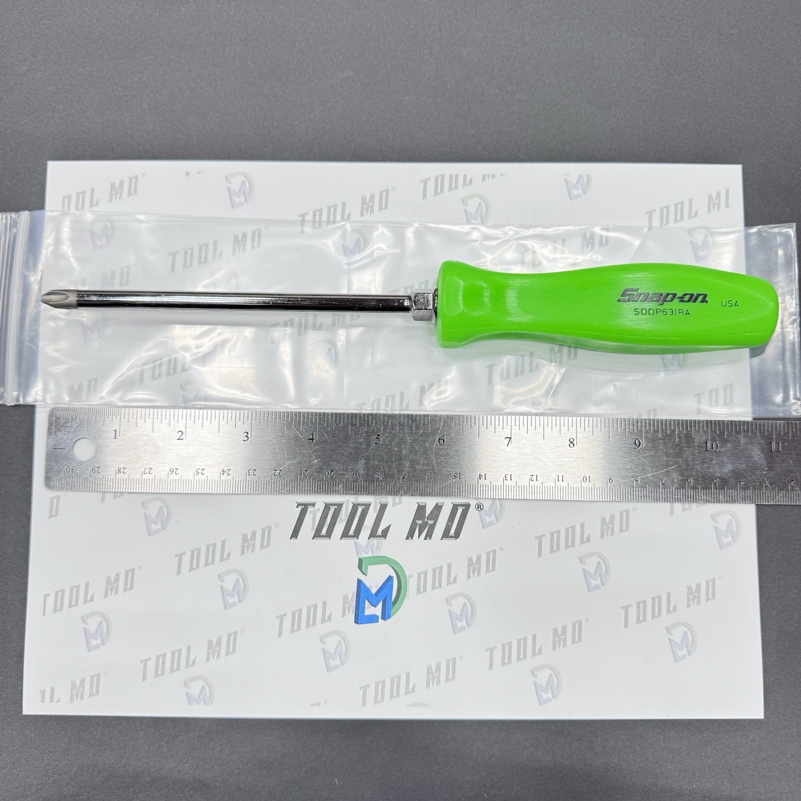 Snap-on Tools USA NEW GREEN #3 Phillips Hard Handle Screwdriver SDDP63IRAG