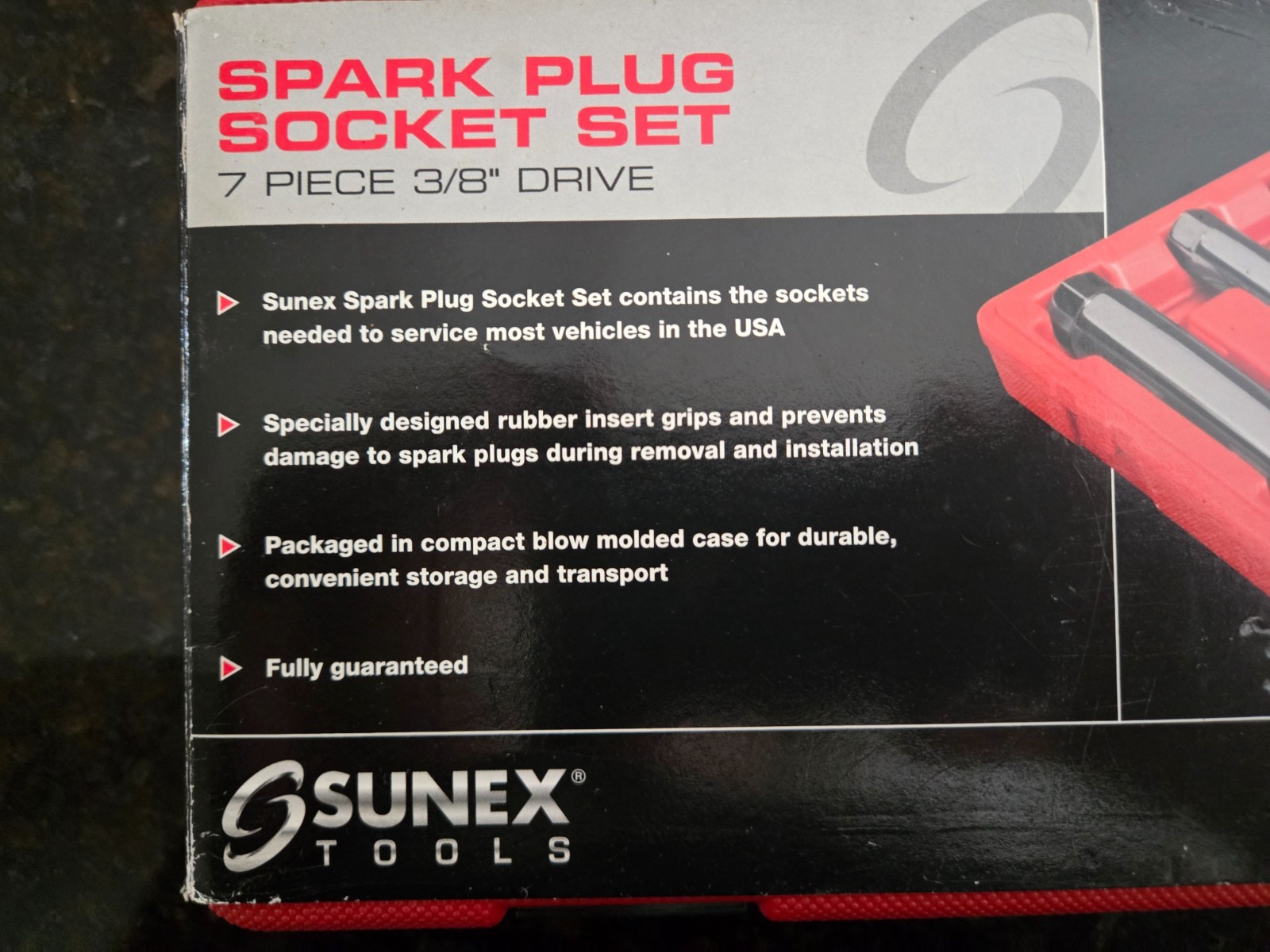 SUNEX TOOLS * 7-pc 3/8″ drive SPARK PLUG SOCKET SET #8845 * BRAND NEW