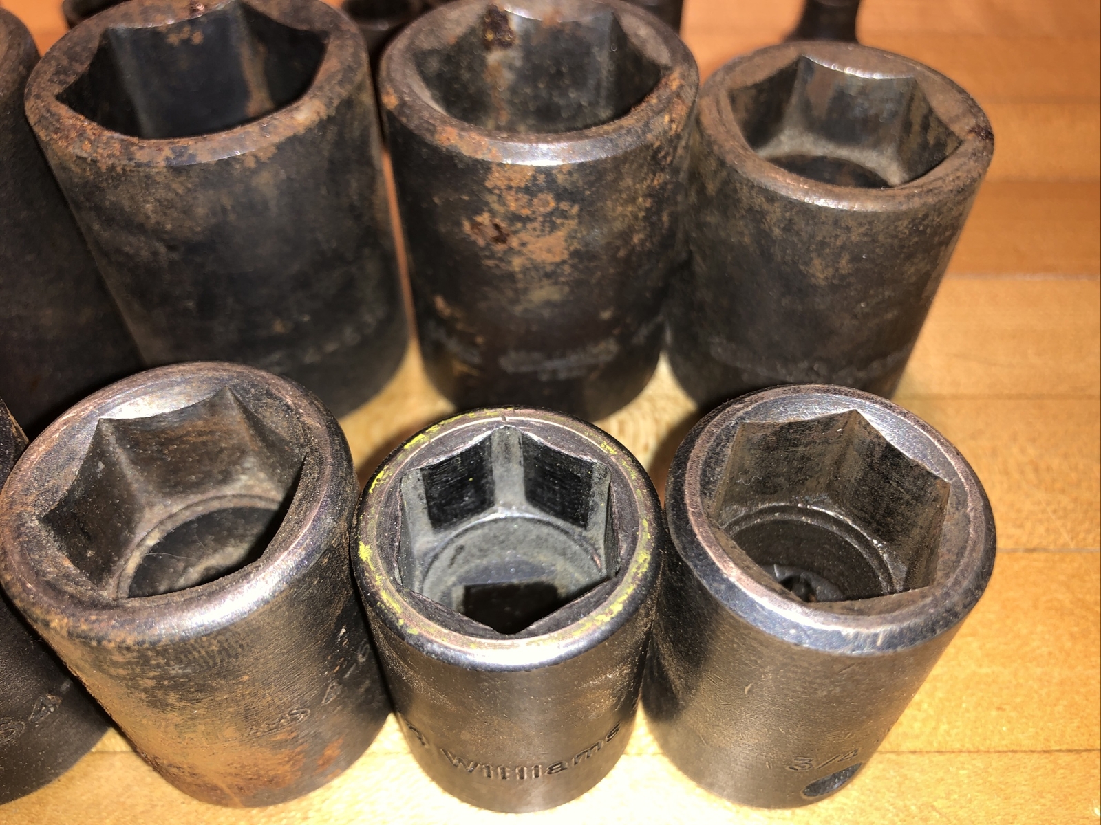 VTG 55pc Williams Vulcan 1/2” Impact 3/8” Socket Lot SAE Swivel Adapter 1/2 3/4