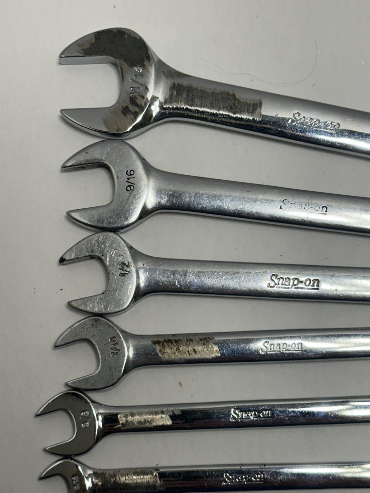 Lot of 7 Snap-On Open End/Box End Wrenches OEX Standard 12 point