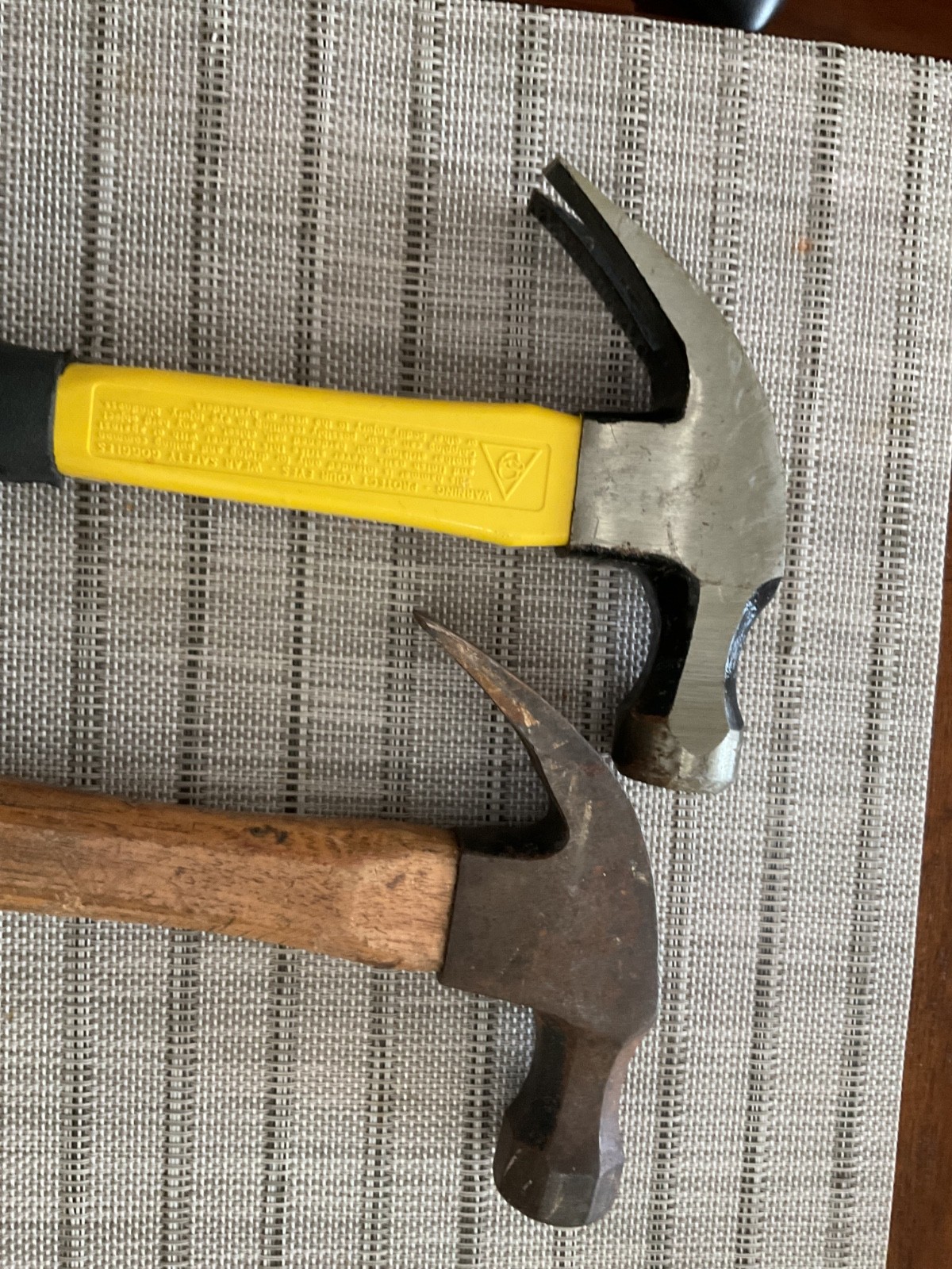 2 Stanley 16-oz Claw Hammers 51-110 FiberGlass Handle 51- 180 Wood Handle
