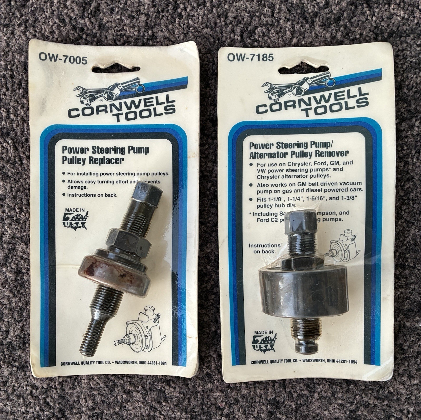Cornwell Tools Power Steering Pump Pulley Installer and Puller OW 7005 7185 NOS