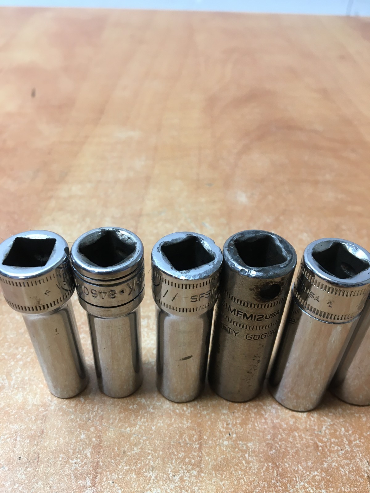 Snap On SFSM Series 10pc 3/8″ Drive Metric 9mm-19mm Deep Socket Set READ
