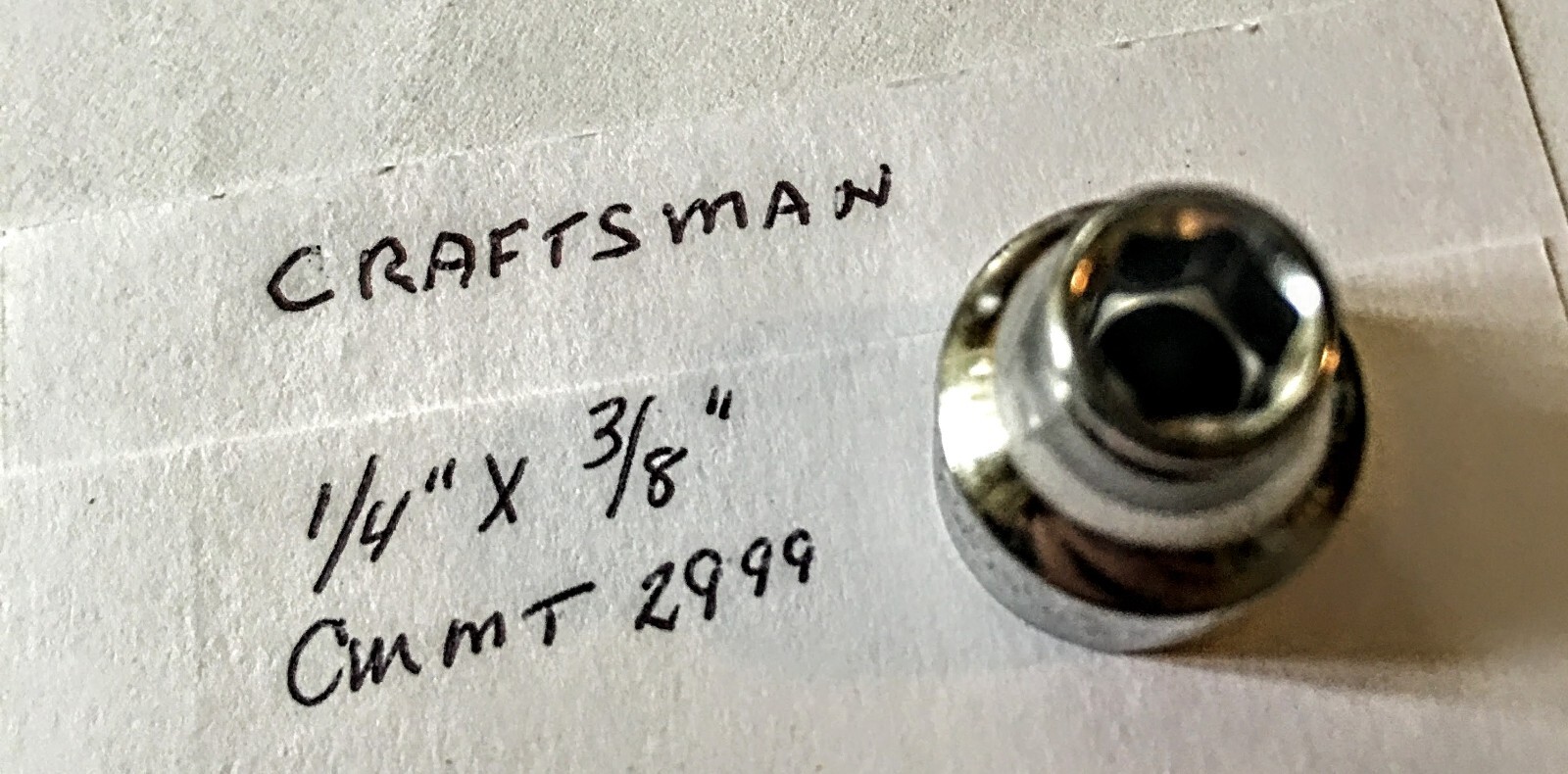 Craftsman 1/4″ x 3/8″ Dr 6 Pt Standard Shallow Socket CMMT 42999