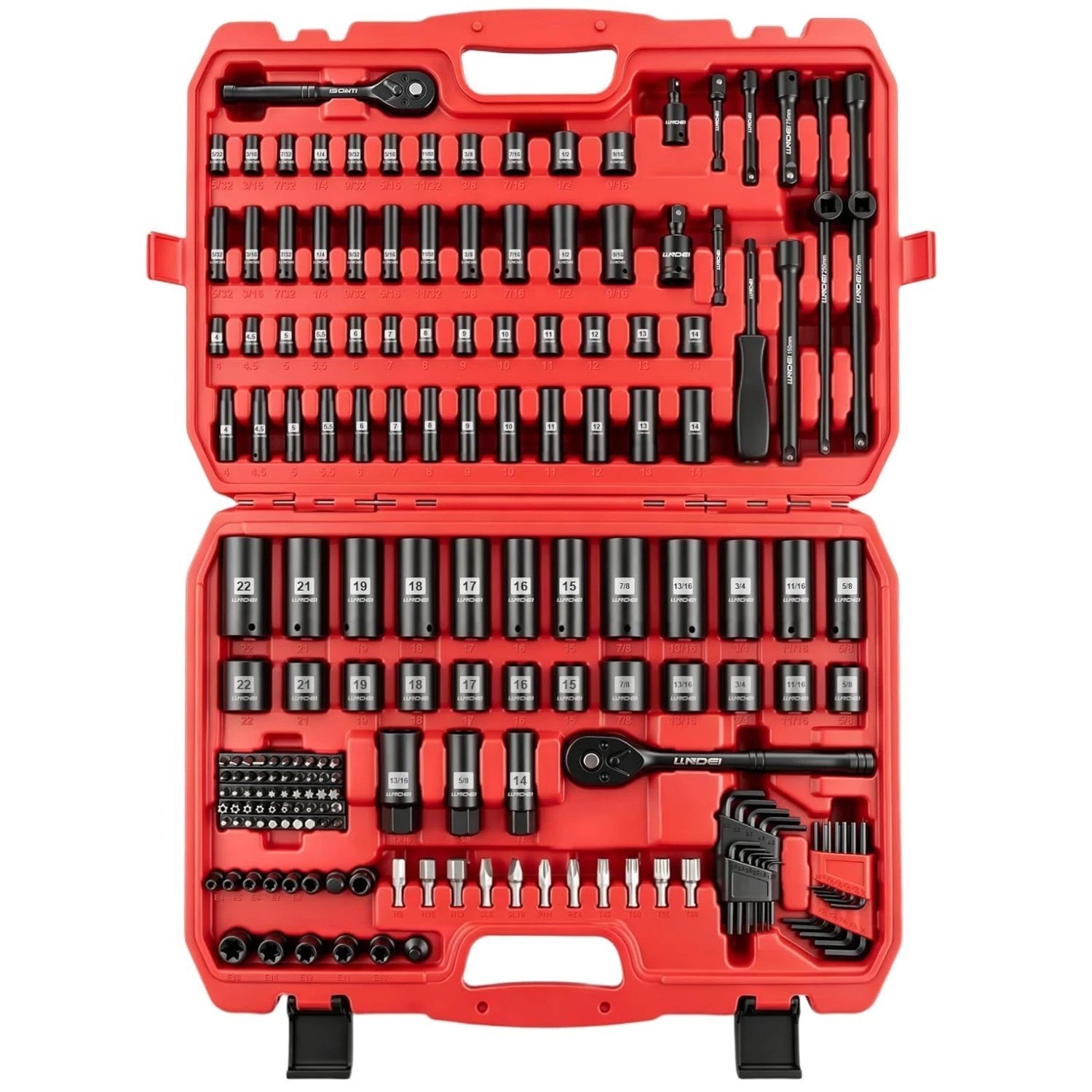 Versatile 186-Piece Ratchet Socket Wrench Set for Mechanics
